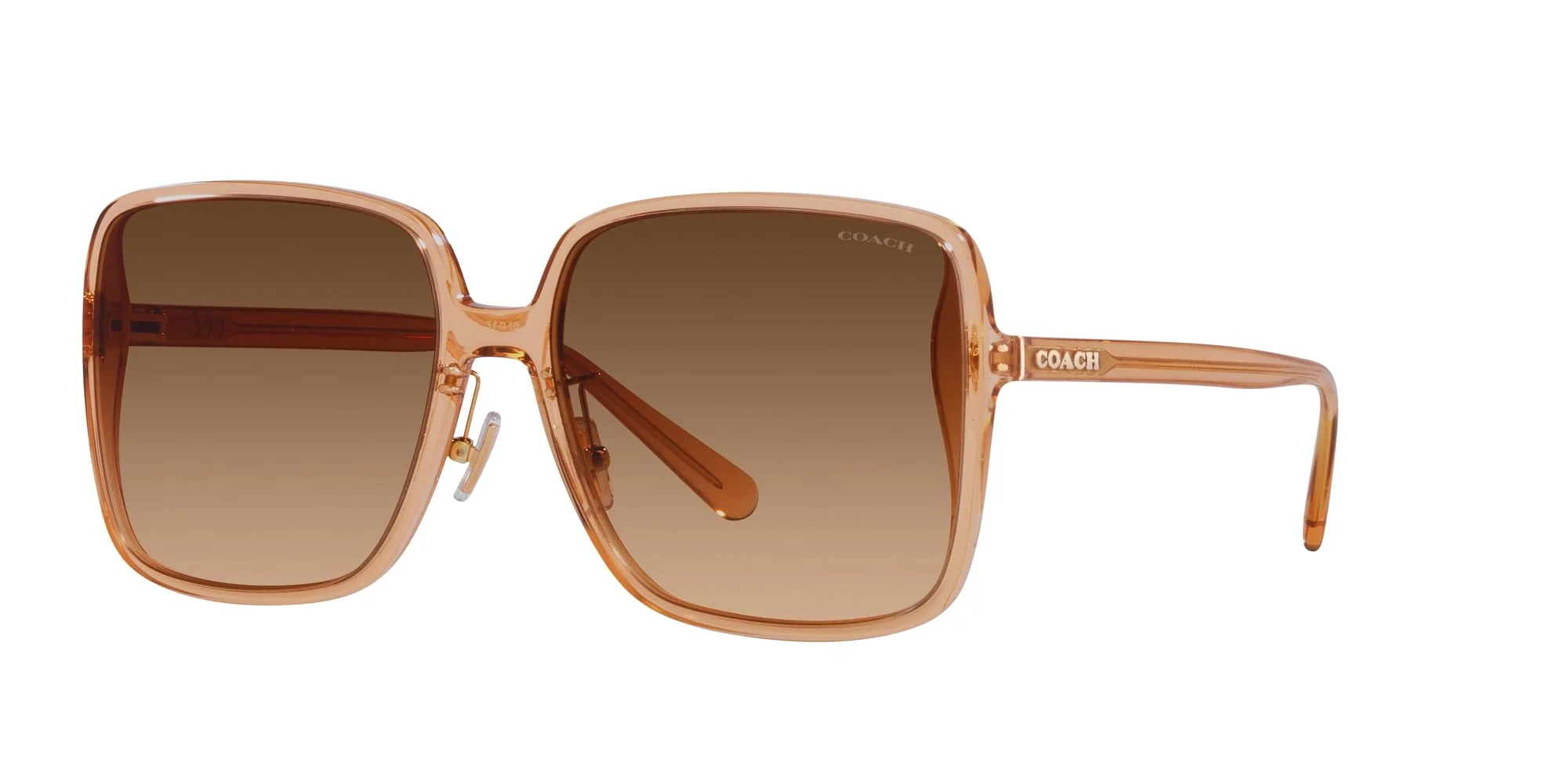 Coach HC8368D Sunglasses, Transparent Brown/Brown Gradient, 61 mm - Image 7