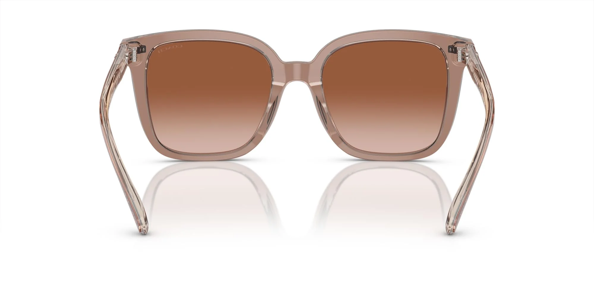 Coach HC8381U Universal Fit Sunglasses, Transparent Brown/Grey/Brown Gradient, 54 mm - Image 3