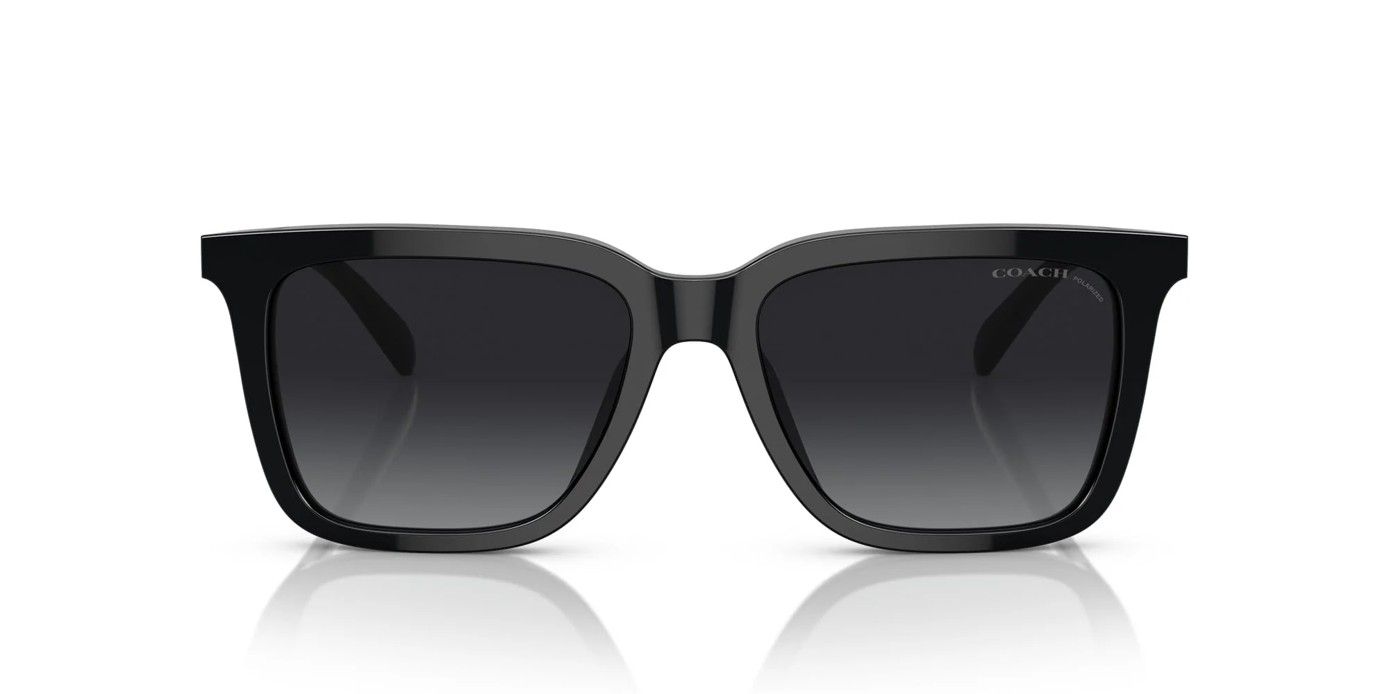 COACH HC8385U Universal Fit Sunglasses, Black/Grey Gradient Polarized, 54 mm