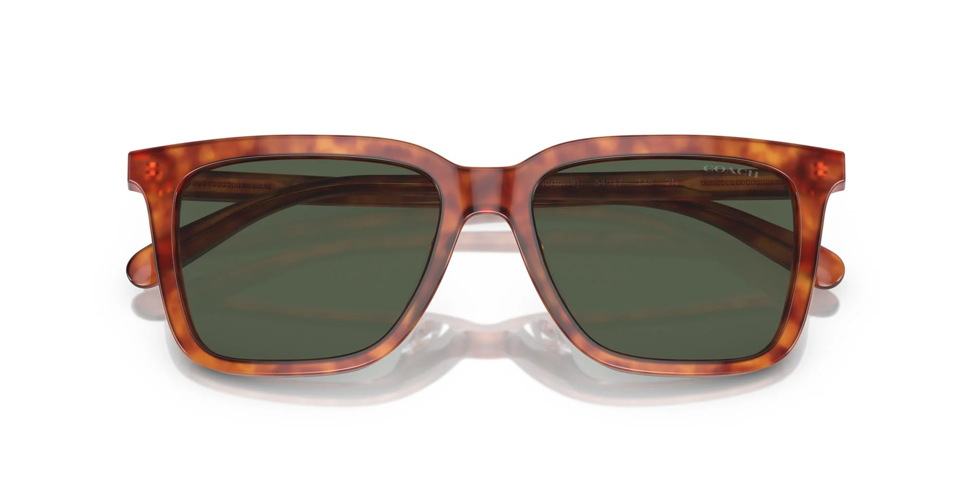 COACH HC8385U Universal Fit Sunglasses, Caramel Tortoise/Army Green Solid, 54 mm - Image 2