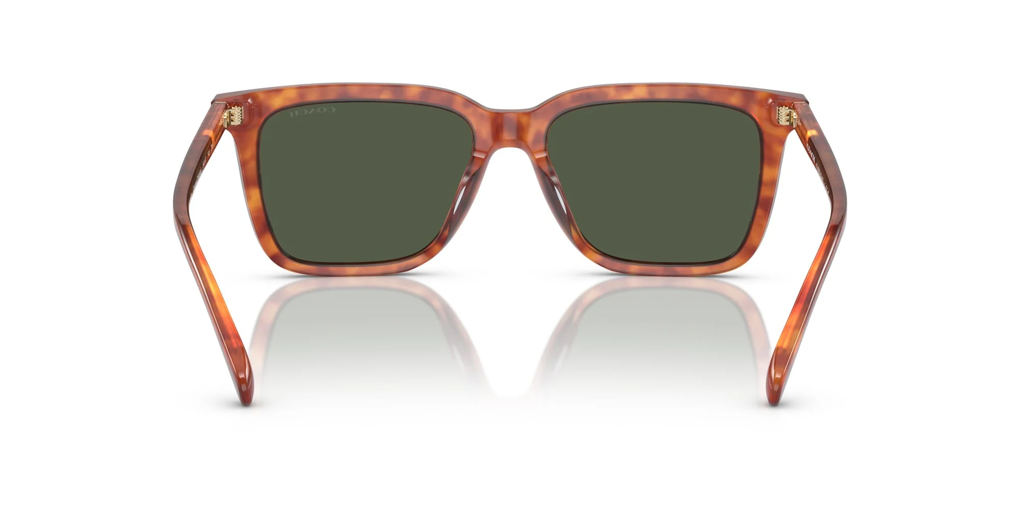 COACH HC8385U Universal Fit Sunglasses, Caramel Tortoise/Army Green Solid, 54 mm - Image 3