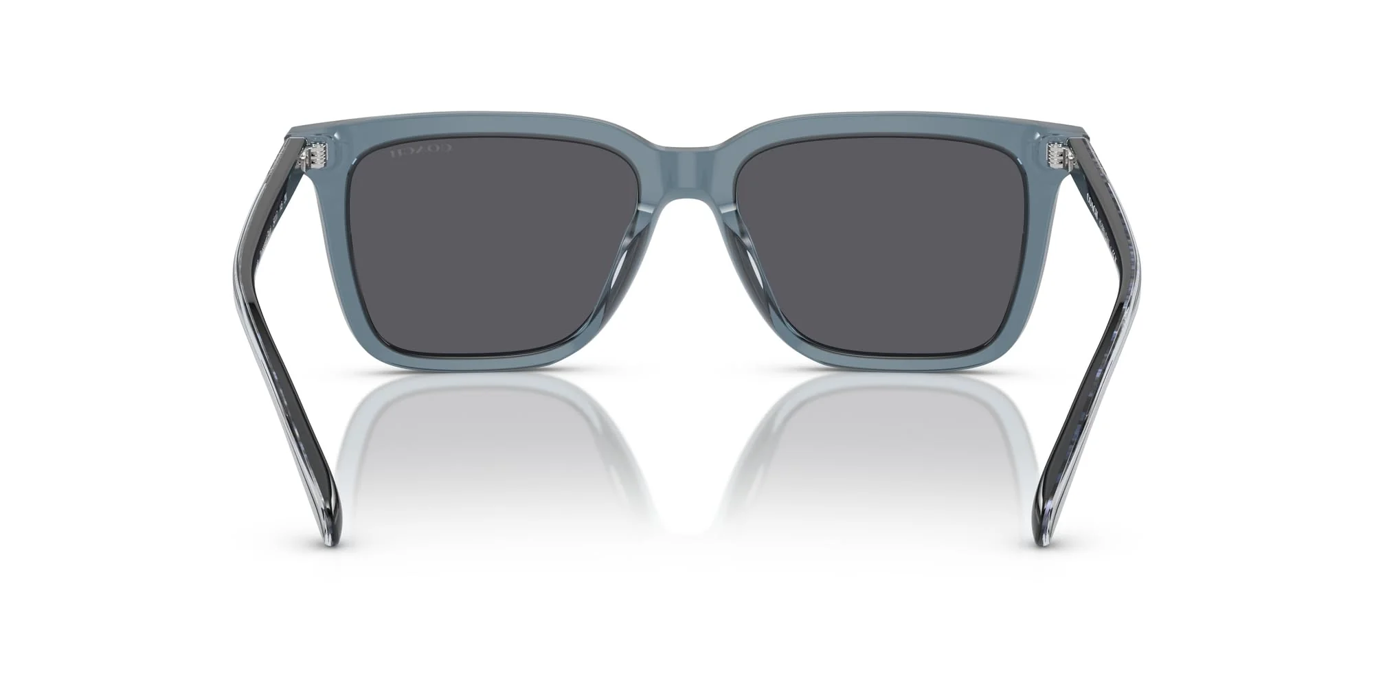 COACH HC8385U Universal Fit Sunglasses, Transparent Blue/Blue Solid, 54 mm - Image 3