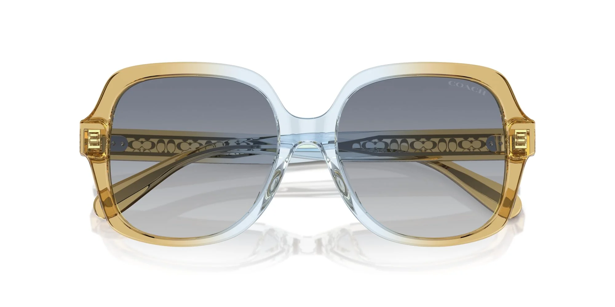 COACH HC8395F Low Bridge Fit Sunglasses, Cider/Baby Blue/Blue Gradient, 56 mm - Image 2