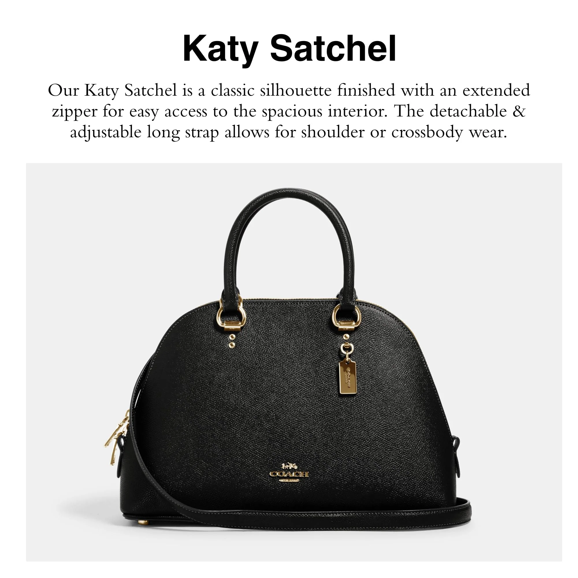 COACH Katy Satchel, Black - Image 5