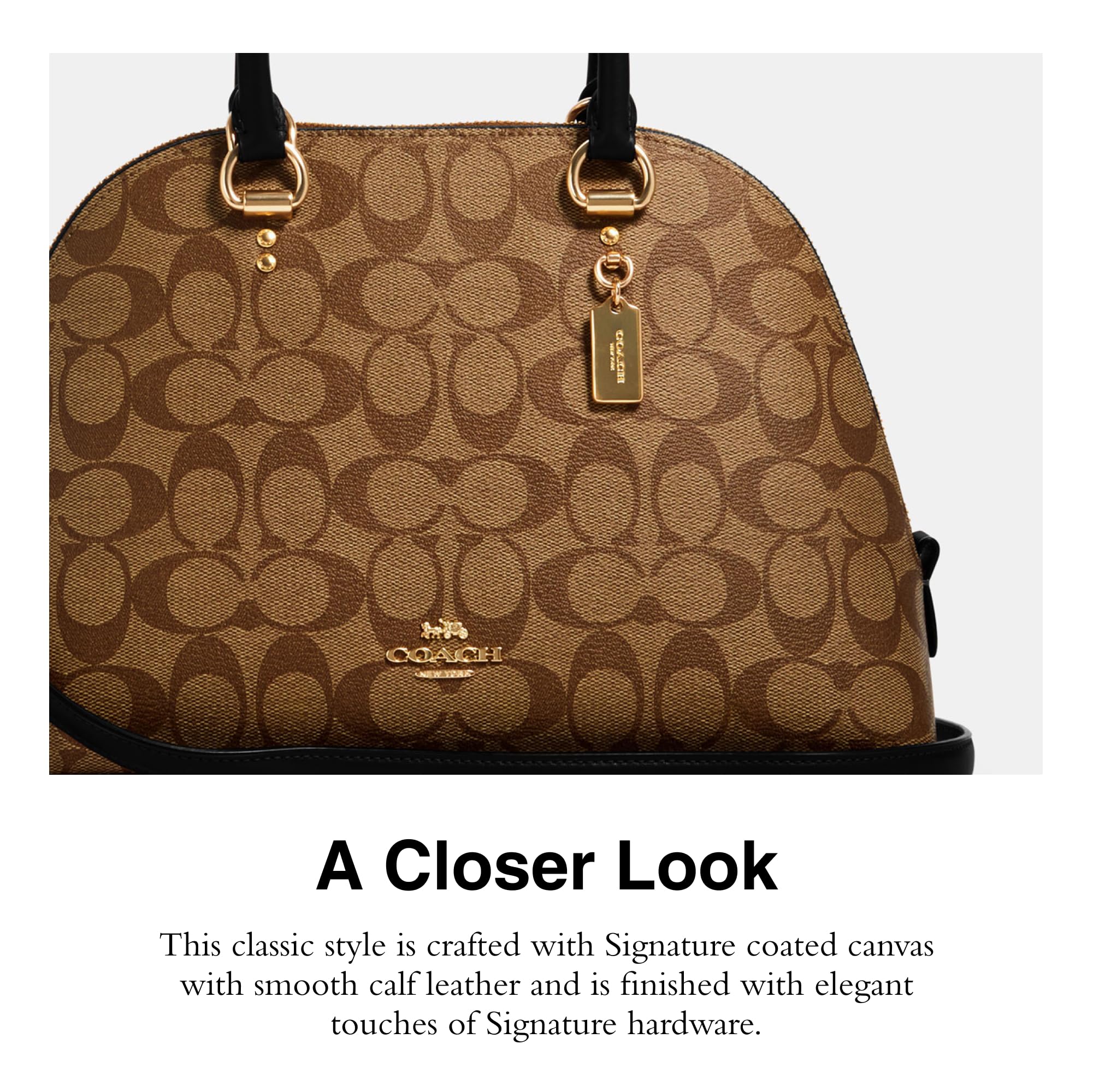 COACH Katy Satchel, Khaki Black - Image 3