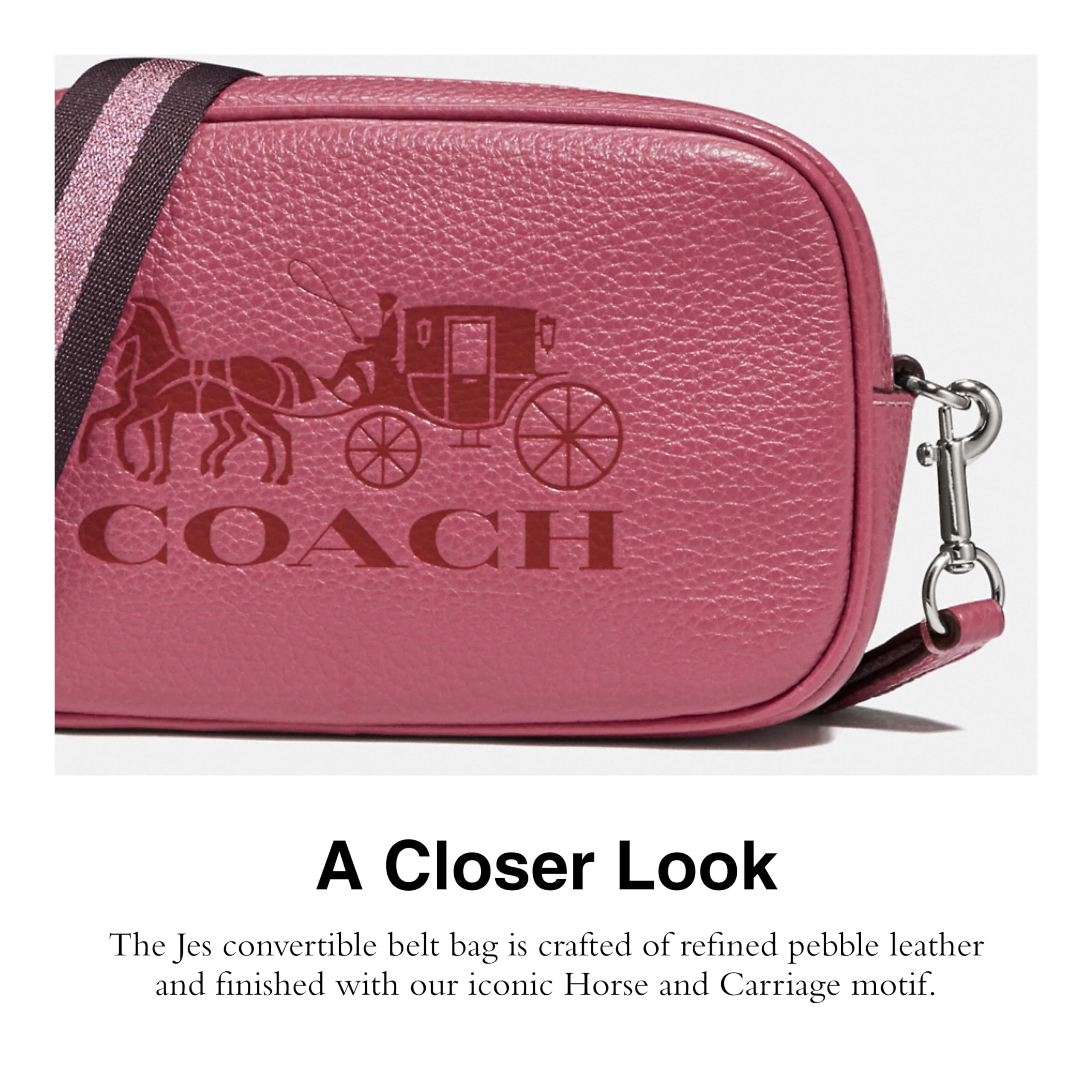 COACH Pebbled Leather Jes Convertible Belt Bag 2 - Image 3
