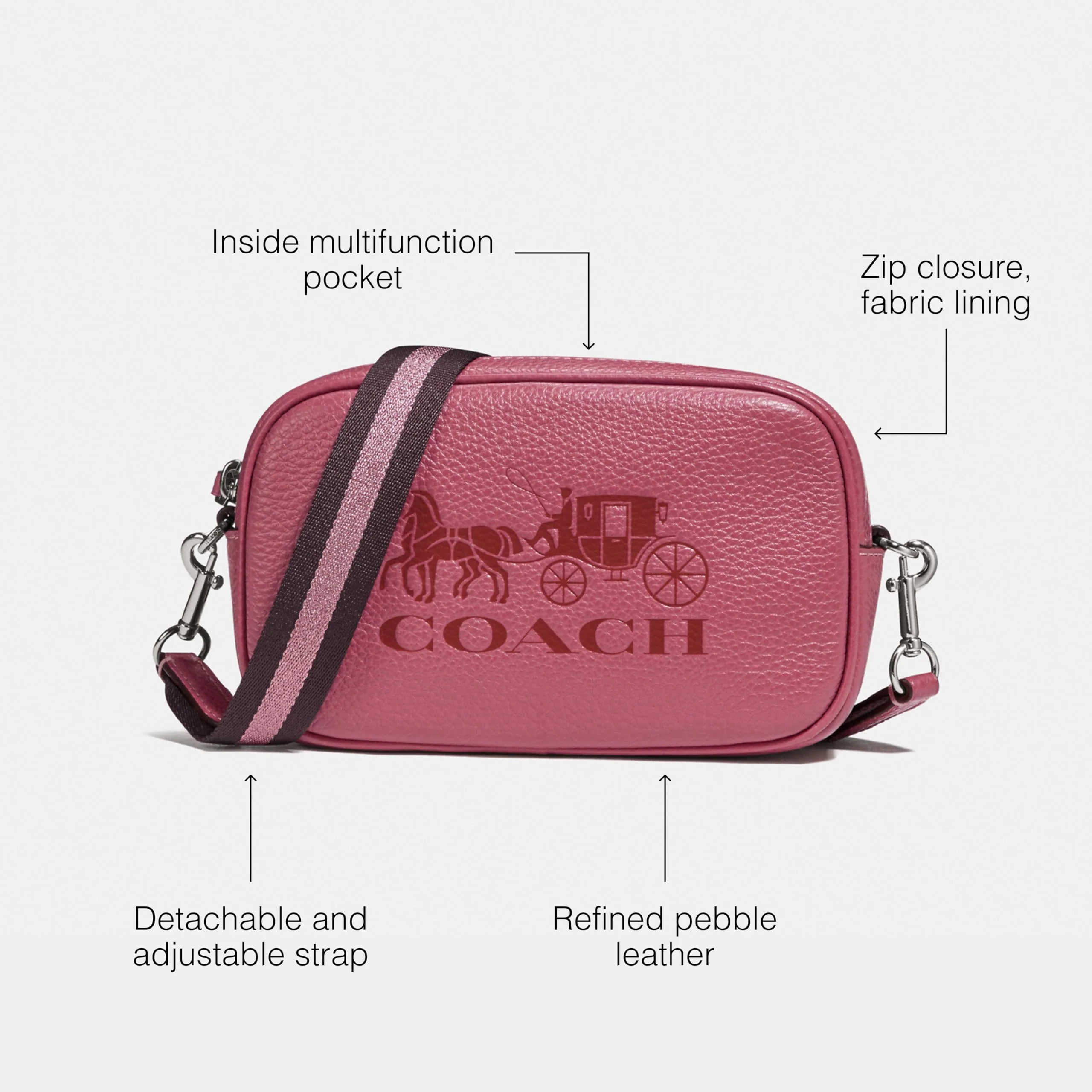 COACH Pebbled Leather Jes Convertible Belt Bag 2 - Image 4