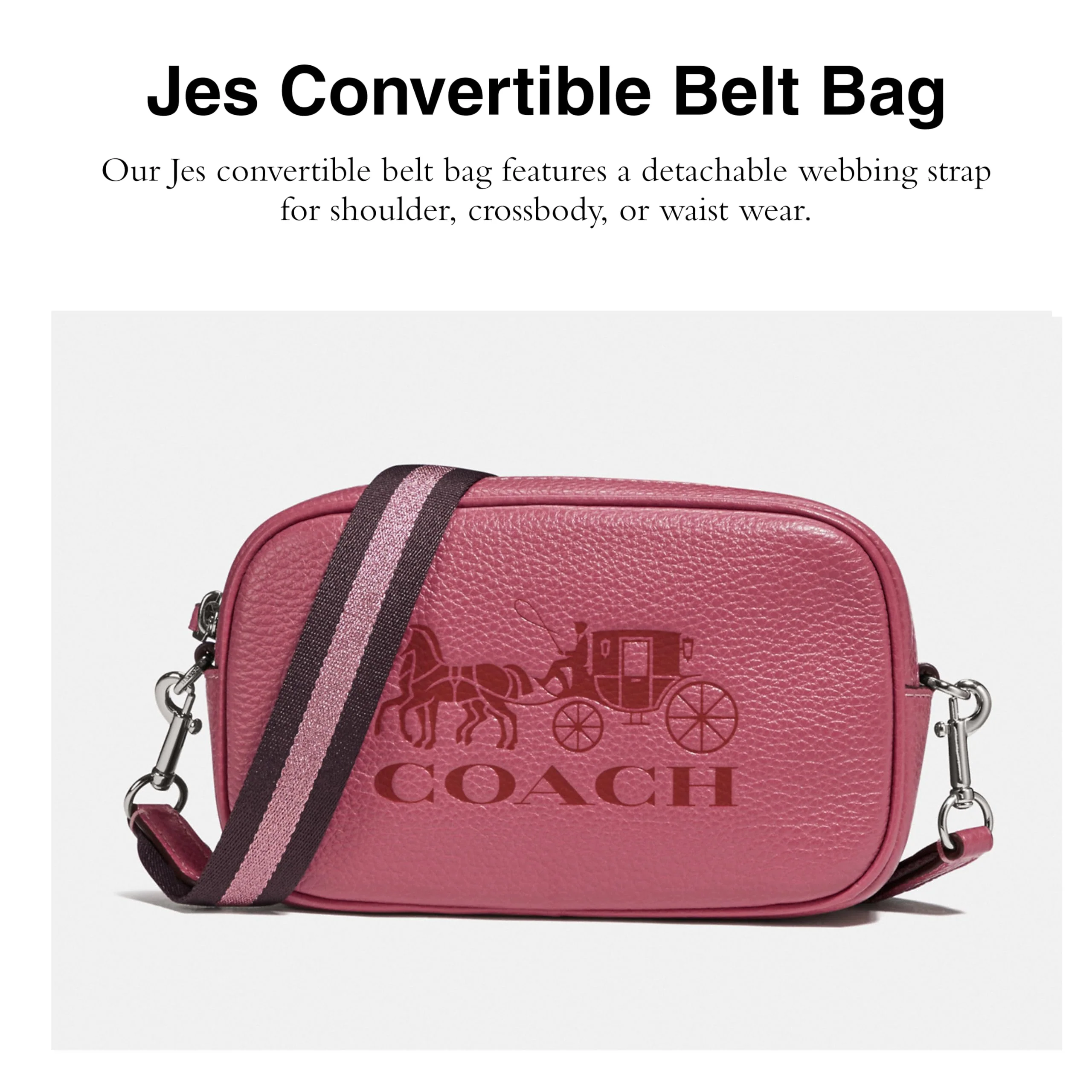COACH Pebbled Leather Jes Convertible Belt Bag 2 - Image 5