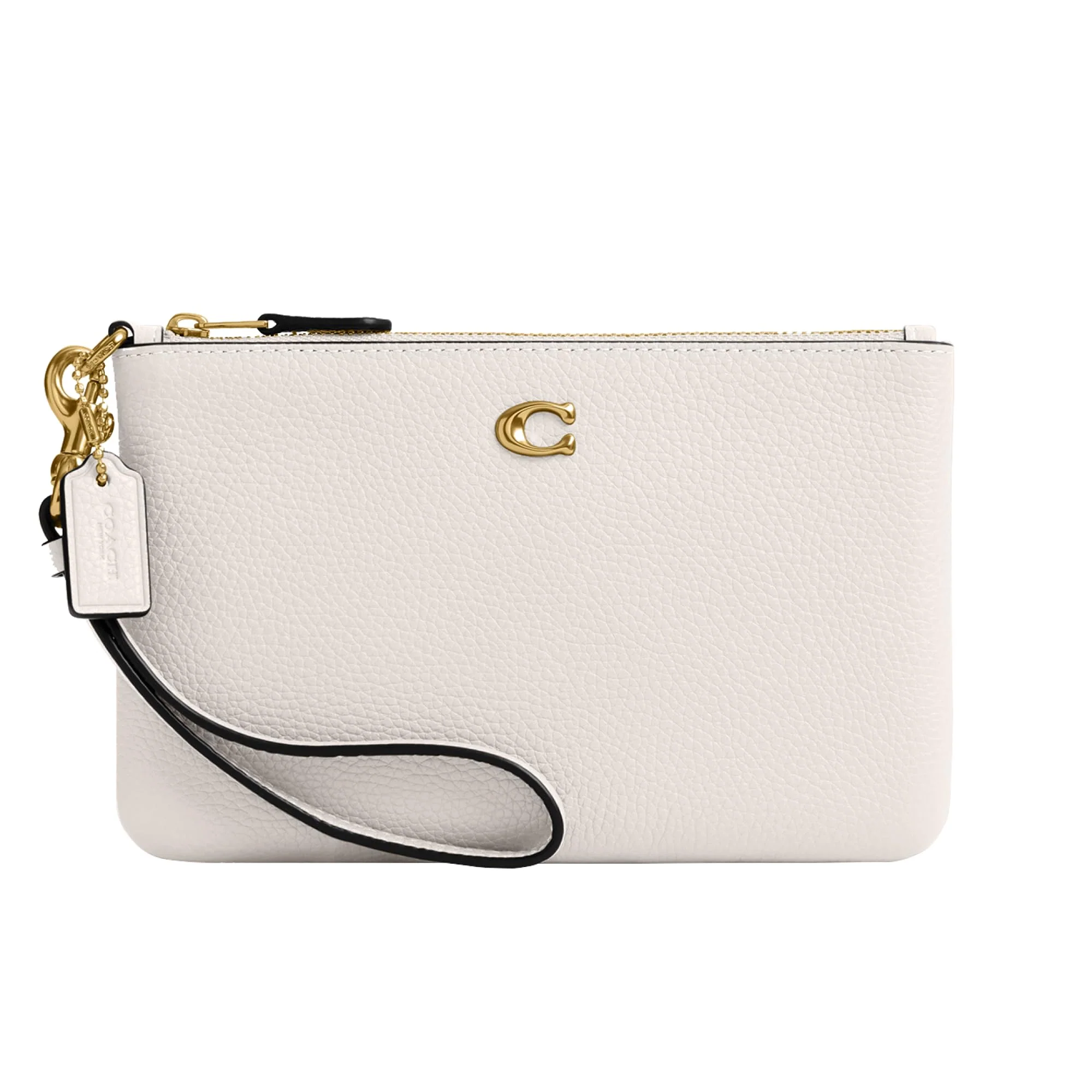 COACH Polished Pebble Leather Small Wristlet