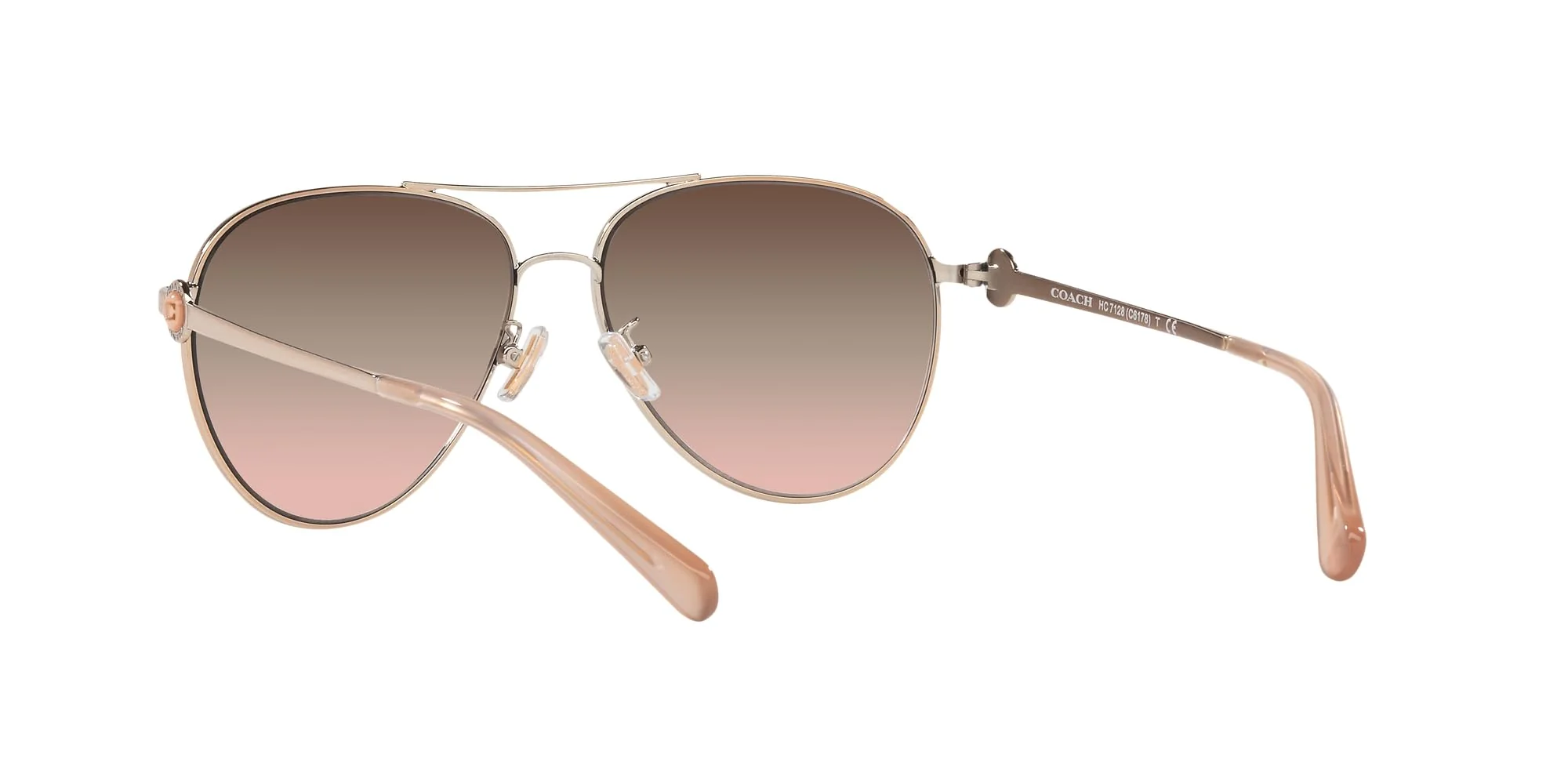 COACH Sunglasses HC 7128 9331U8 C6178 Shiny Rose Gold Brown Pi - Image 3