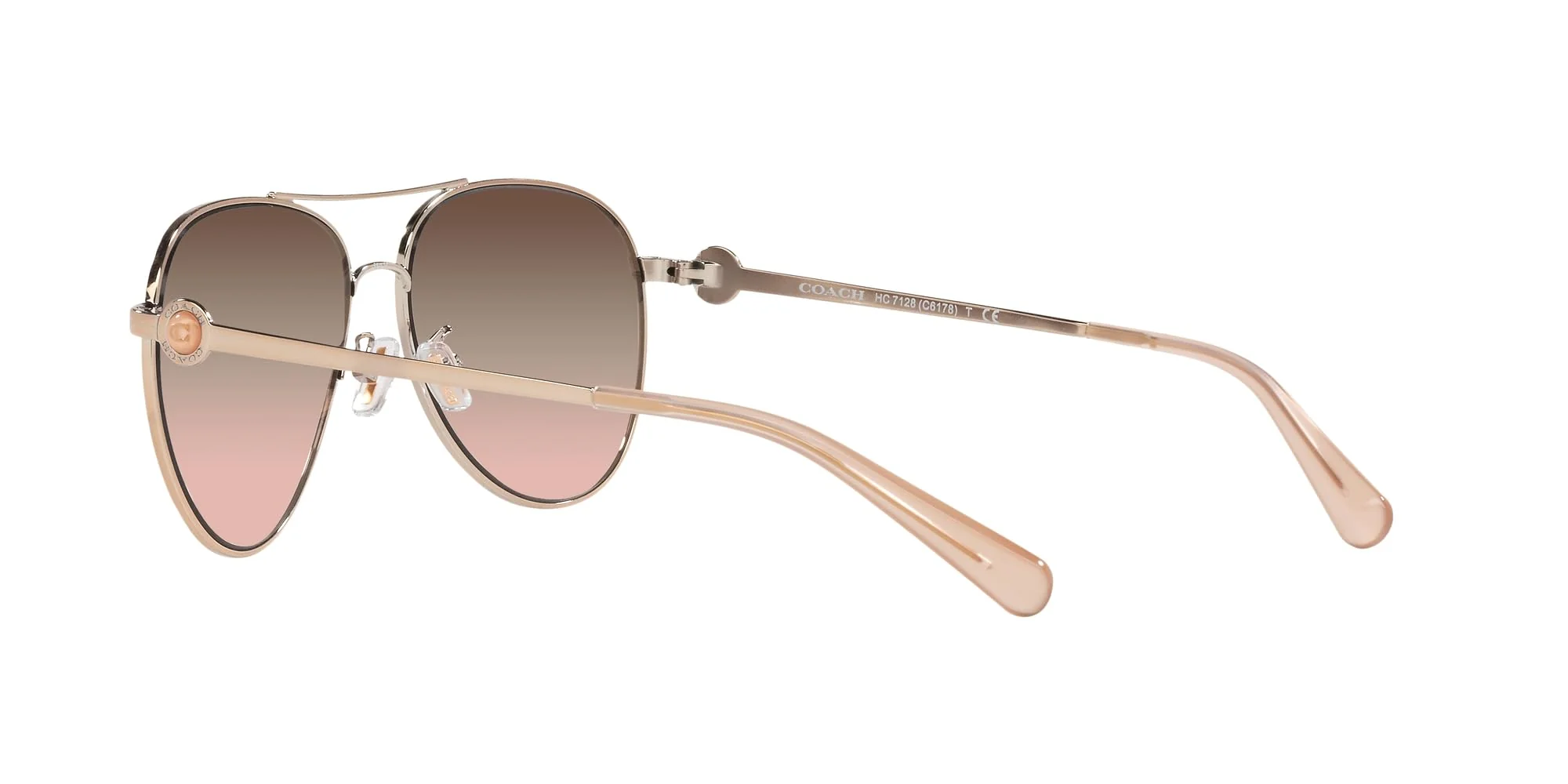 COACH Sunglasses HC 7128 9331U8 C6178 Shiny Rose Gold Brown Pi - Image 4