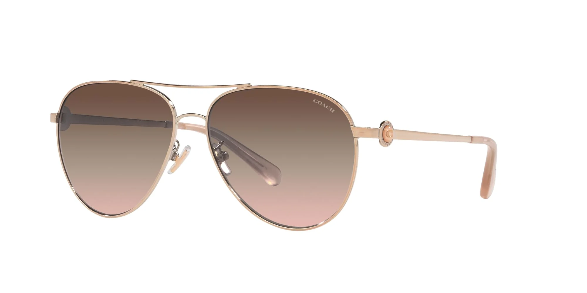 COACH Sunglasses HC 7128 9331U8 C6178 Shiny Rose Gold Brown Pi - Image 7