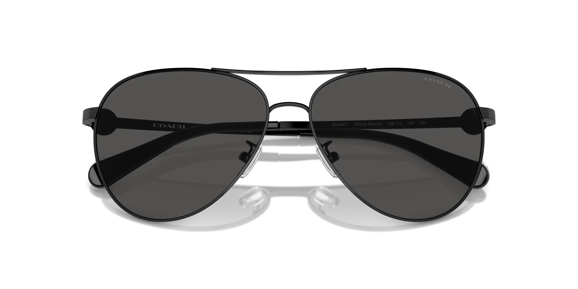 COACH Sunglasses HC 7128 934487 Shiny Black/Grey Solid Polyamide Standard - Image 2