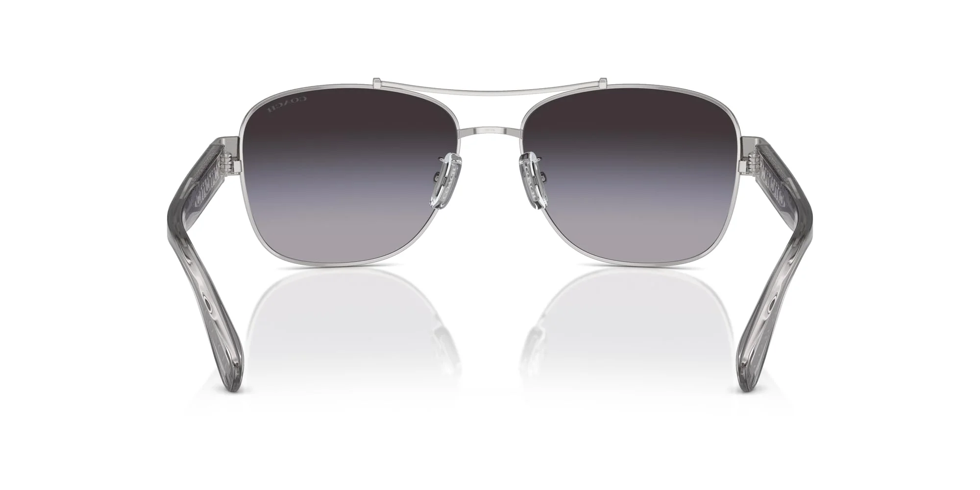 COACH Sunglasses HC 7161 90018G Shiny Silver/Grey Gradient Polyamide Standard - Image 3