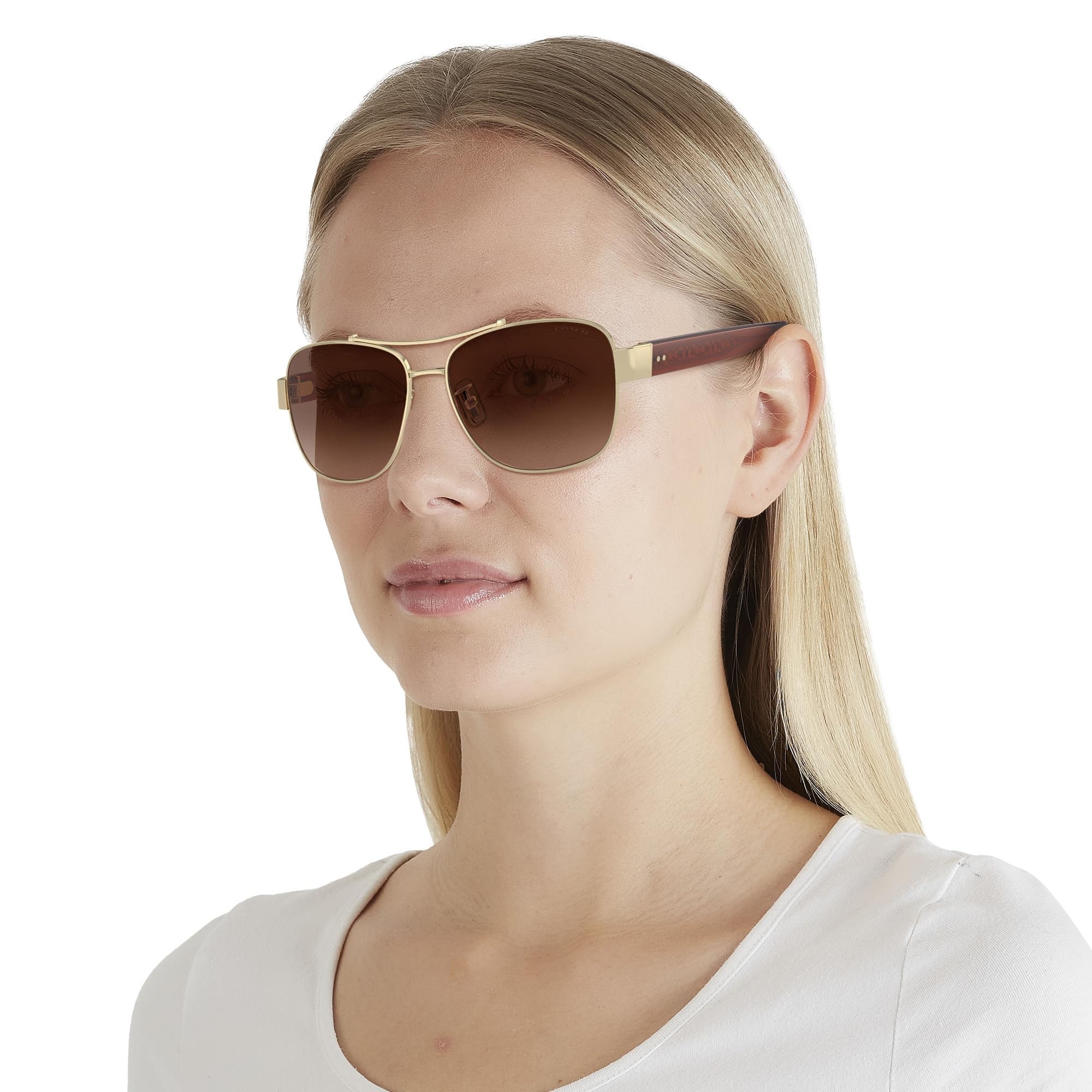 COACH Sunglasses HC 7161 900513 Shiny Light Gold/Brown Gradient Polyamide Stan - Image 2
