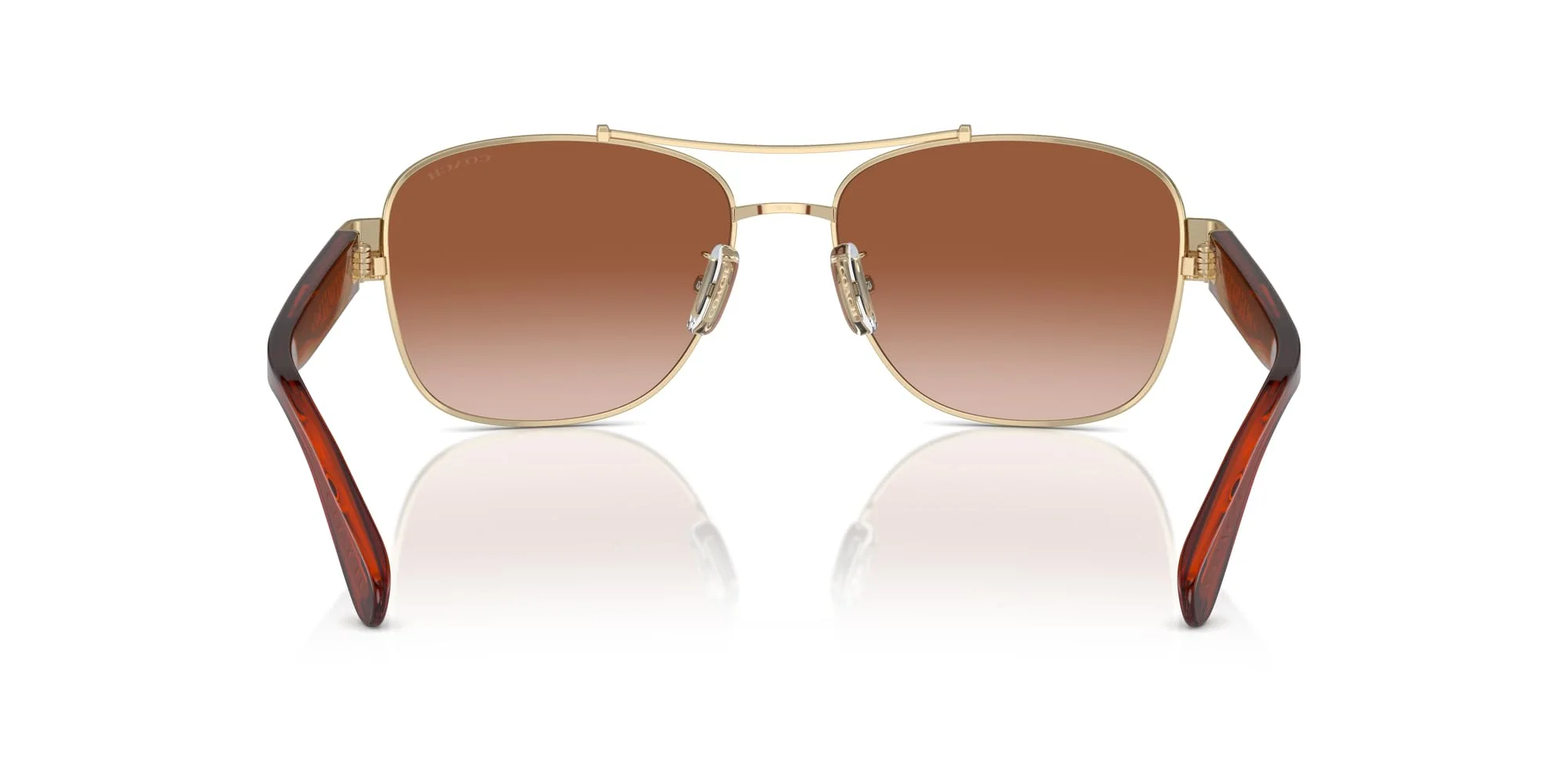COACH Sunglasses HC 7161 900513 Shiny Light Gold/Brown Gradient Polyamide Stan - Image 4