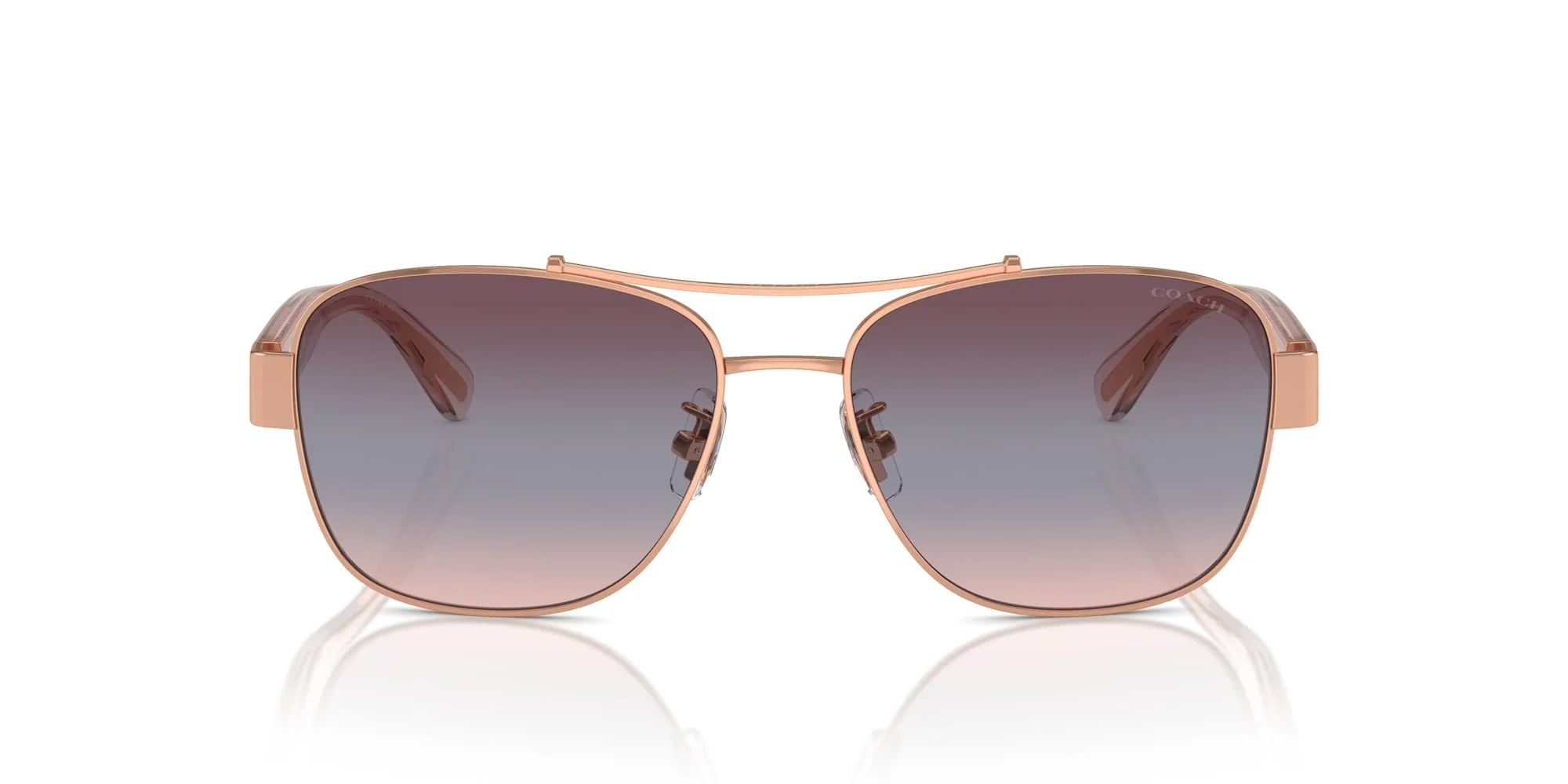 COACH Sunglasses HC 7161 93310J Shiny Rose Gold/Purple Blue Pink Gradient Poly