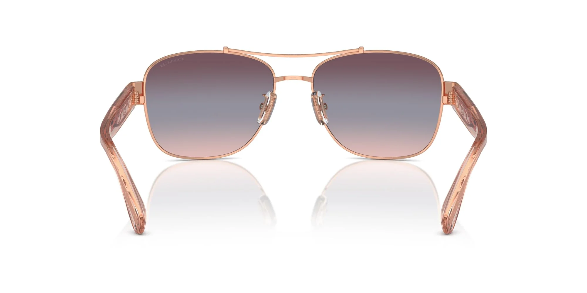 COACH Sunglasses HC 7161 93310J Shiny Rose Gold/Purple Blue Pink Gradient Poly - Image 4