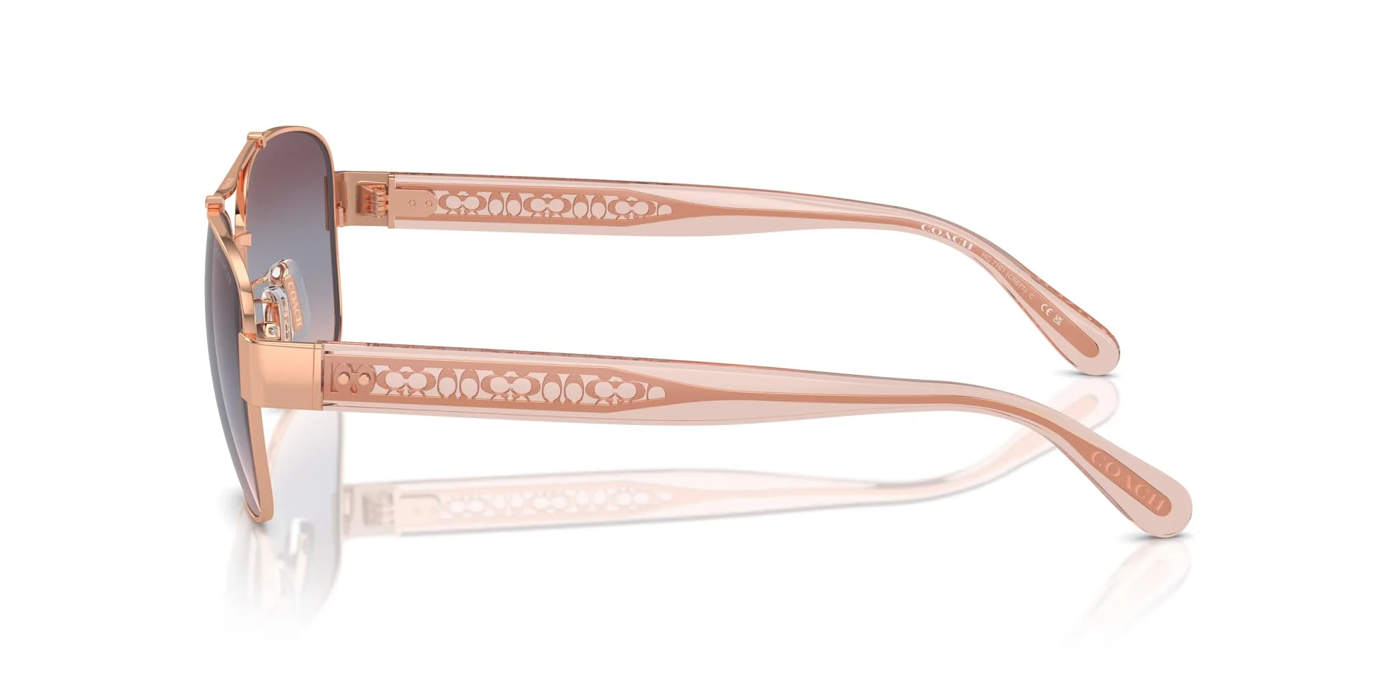 COACH Sunglasses HC 7161 93310J Shiny Rose Gold/Purple Blue Pink Gradient Poly - Image 5