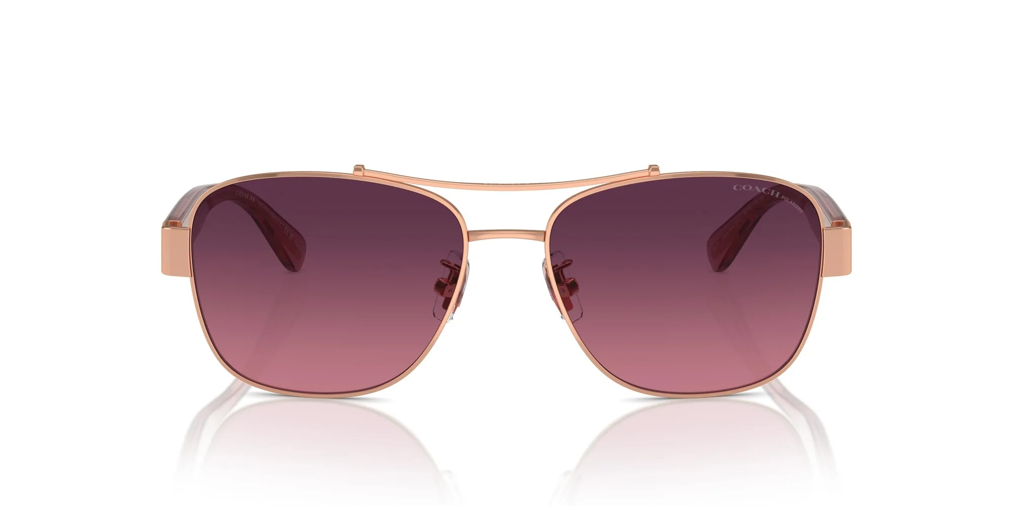 COACH Sunglasses HC 7161 9331F4 Cr617 Shiny Rose Gold Burgundy