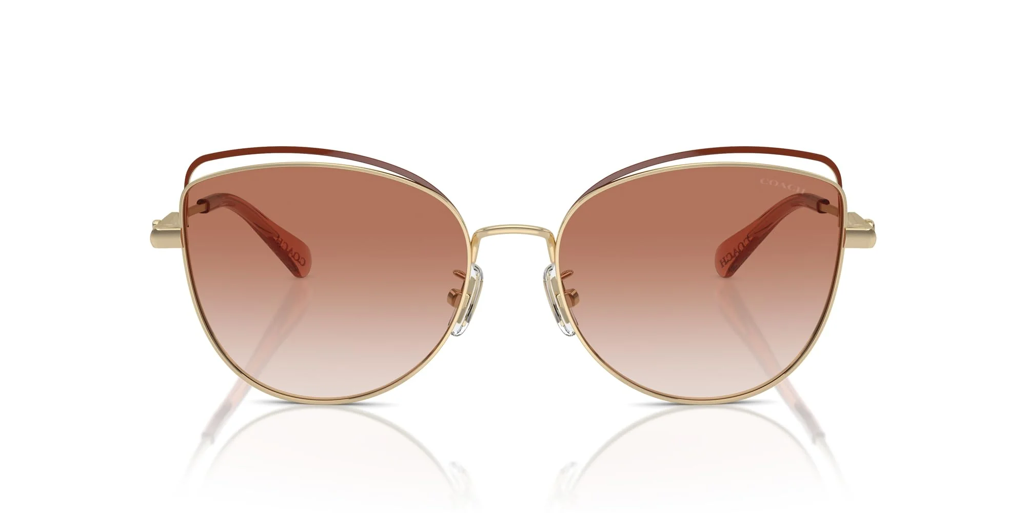 COACH Sunglasses HC 7162 900513 Shiny Light Gold/Nutmeg Amber Gradient Polyami