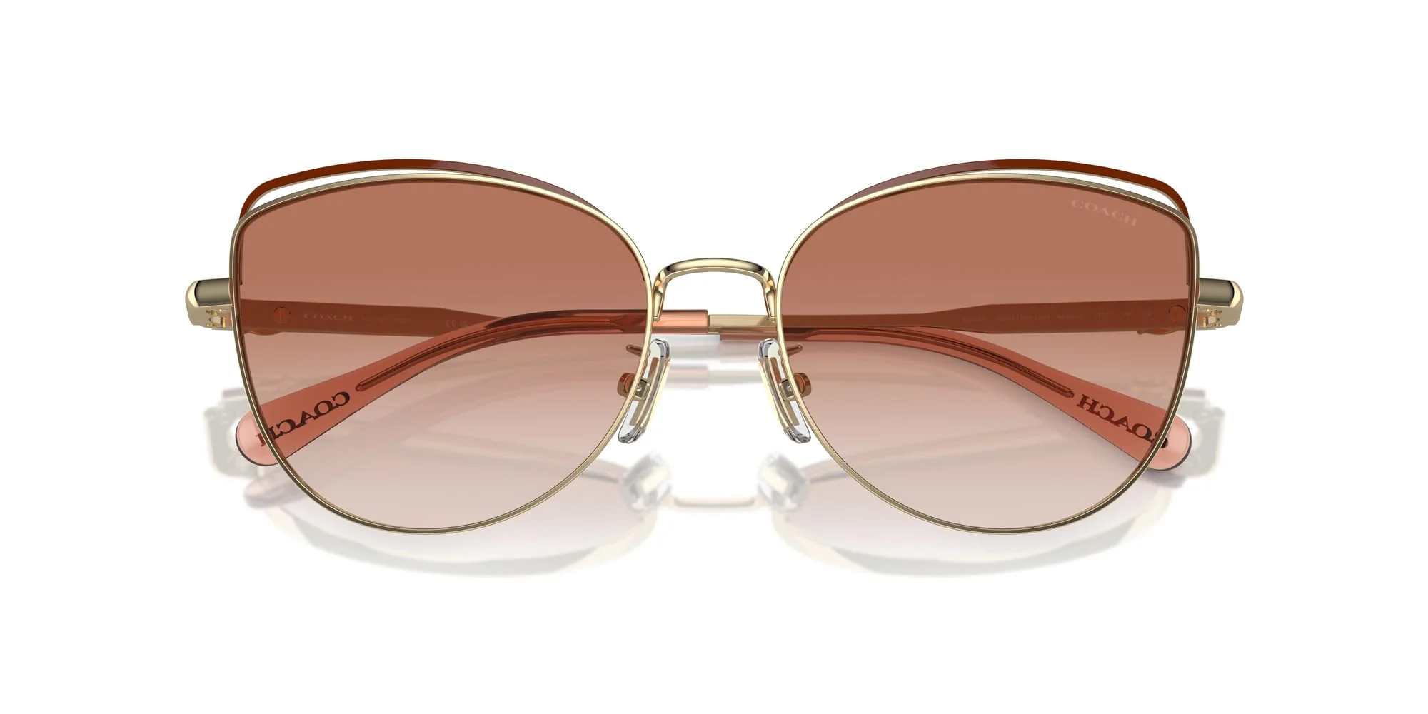 COACH Sunglasses HC 7162 900513 Shiny Light Gold/Nutmeg Amber Gradient Polyami - Image 3