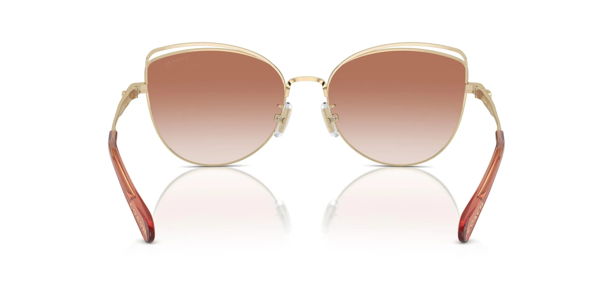 COACH Sunglasses HC 7162 900513 Shiny Light Gold/Nutmeg Amber Gradient Polyami - Image 4