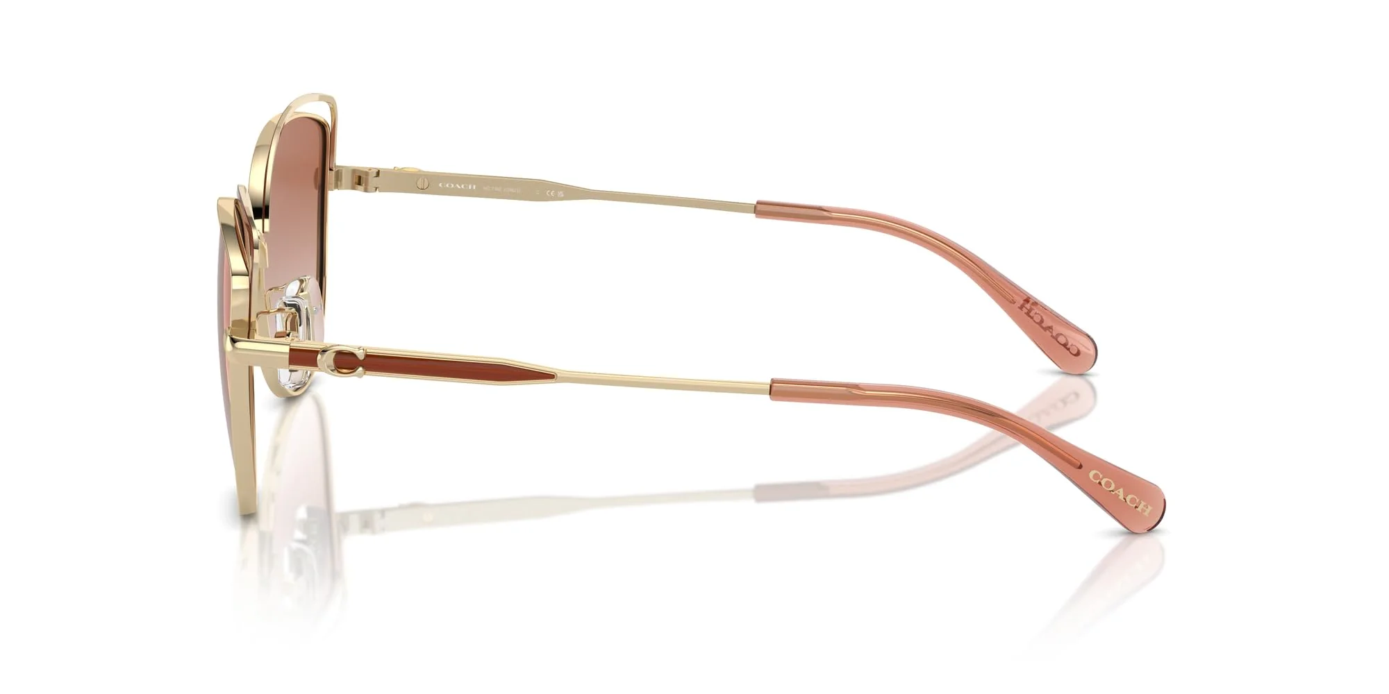 COACH Sunglasses HC 7162 900513 Shiny Light Gold/Nutmeg Amber Gradient Polyami - Image 5