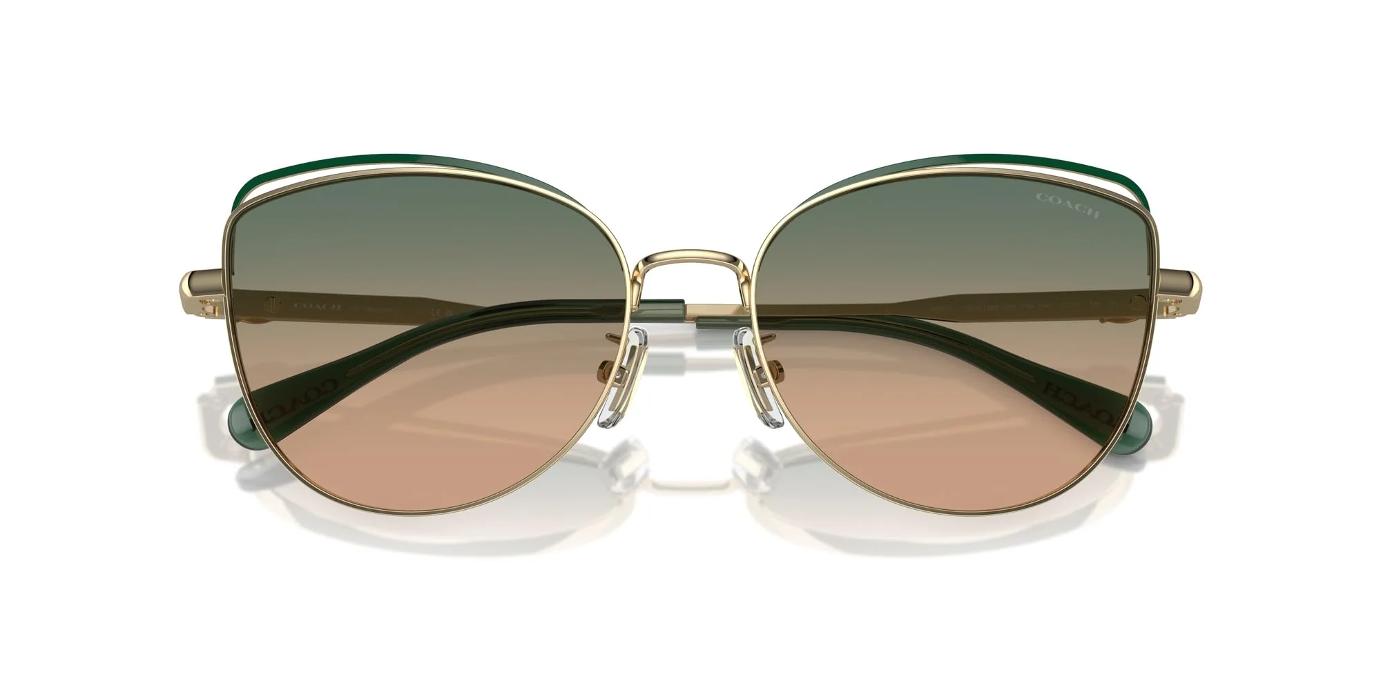 COACH Sunglasses HC 7162 942913 Cr621 Shiny Light Gold/Pine - Image 2