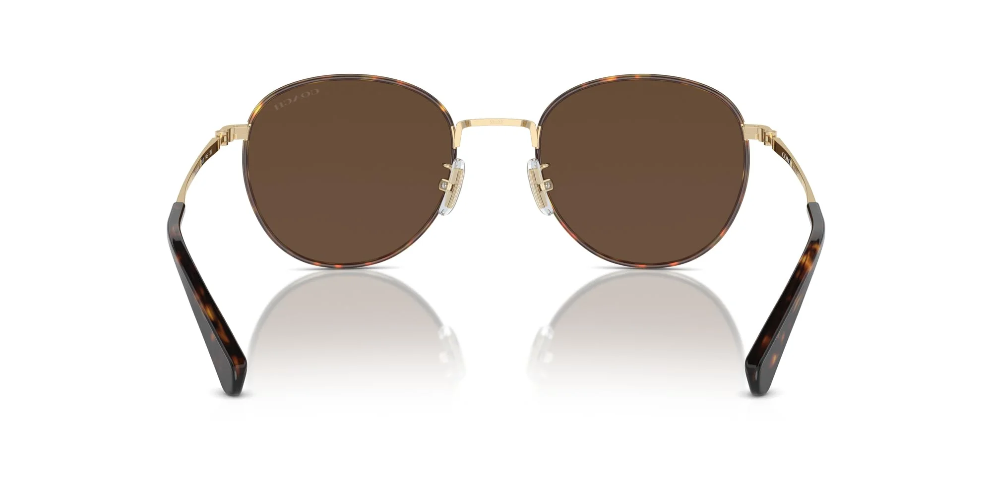 COACH Sunglasses HC 7163 90053G Light Gold/Dark Tortoise Brown Solid Polyamide - Image 4