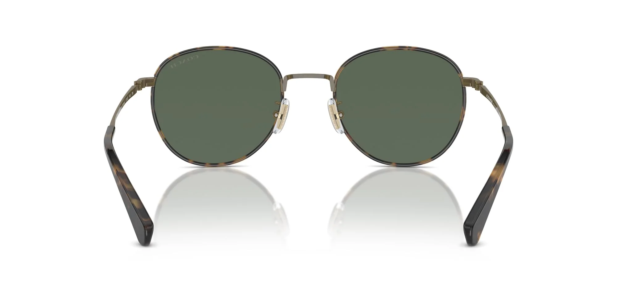 COACH Sunglasses HC 7163 933371 Antique Gold/Tokyo Tortoise Green Solid Polyam - Image 4