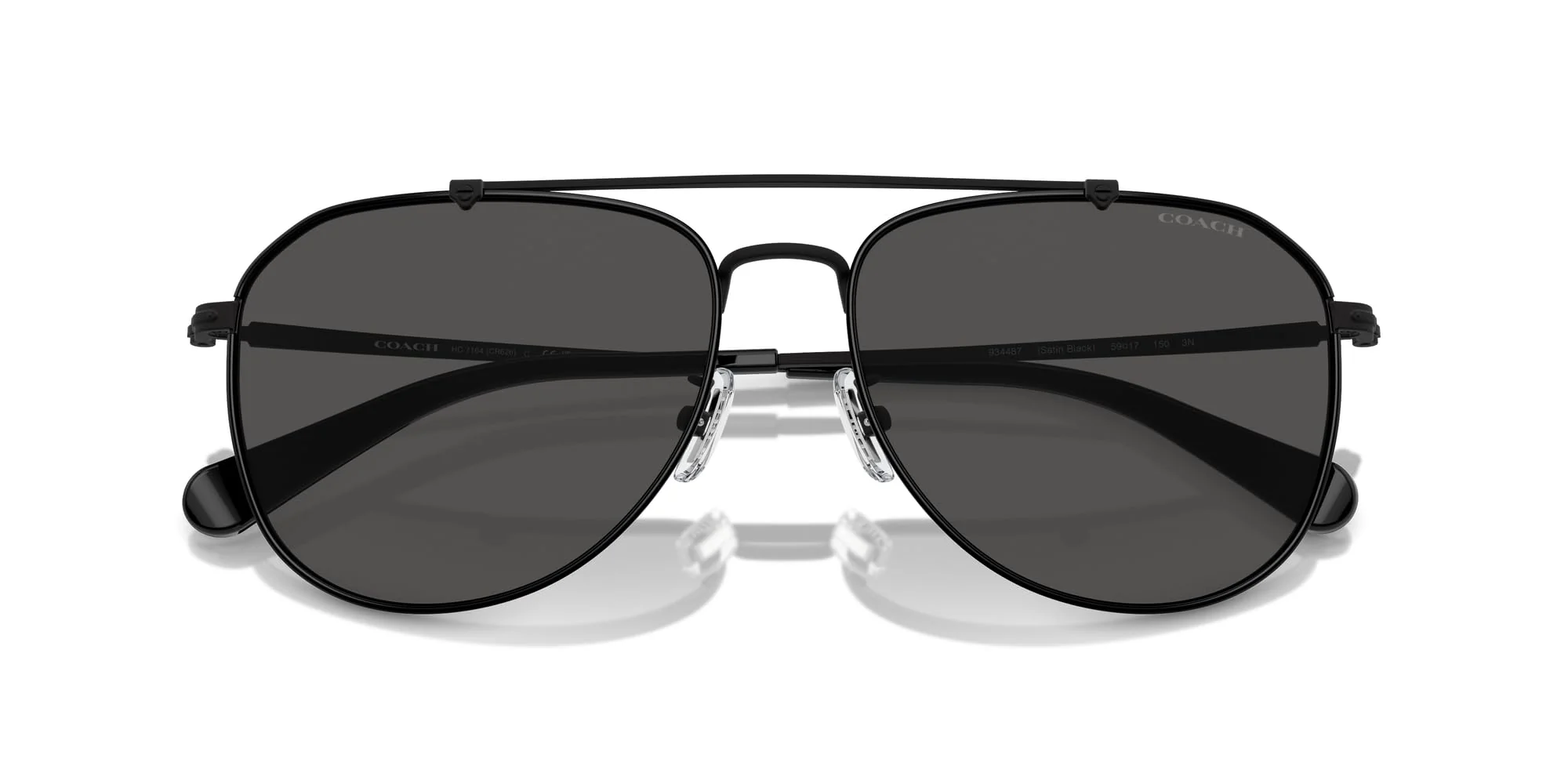 COACH Sunglasses HC 7164 934487 Cr626 Satin Black Grey Solid - Image 2