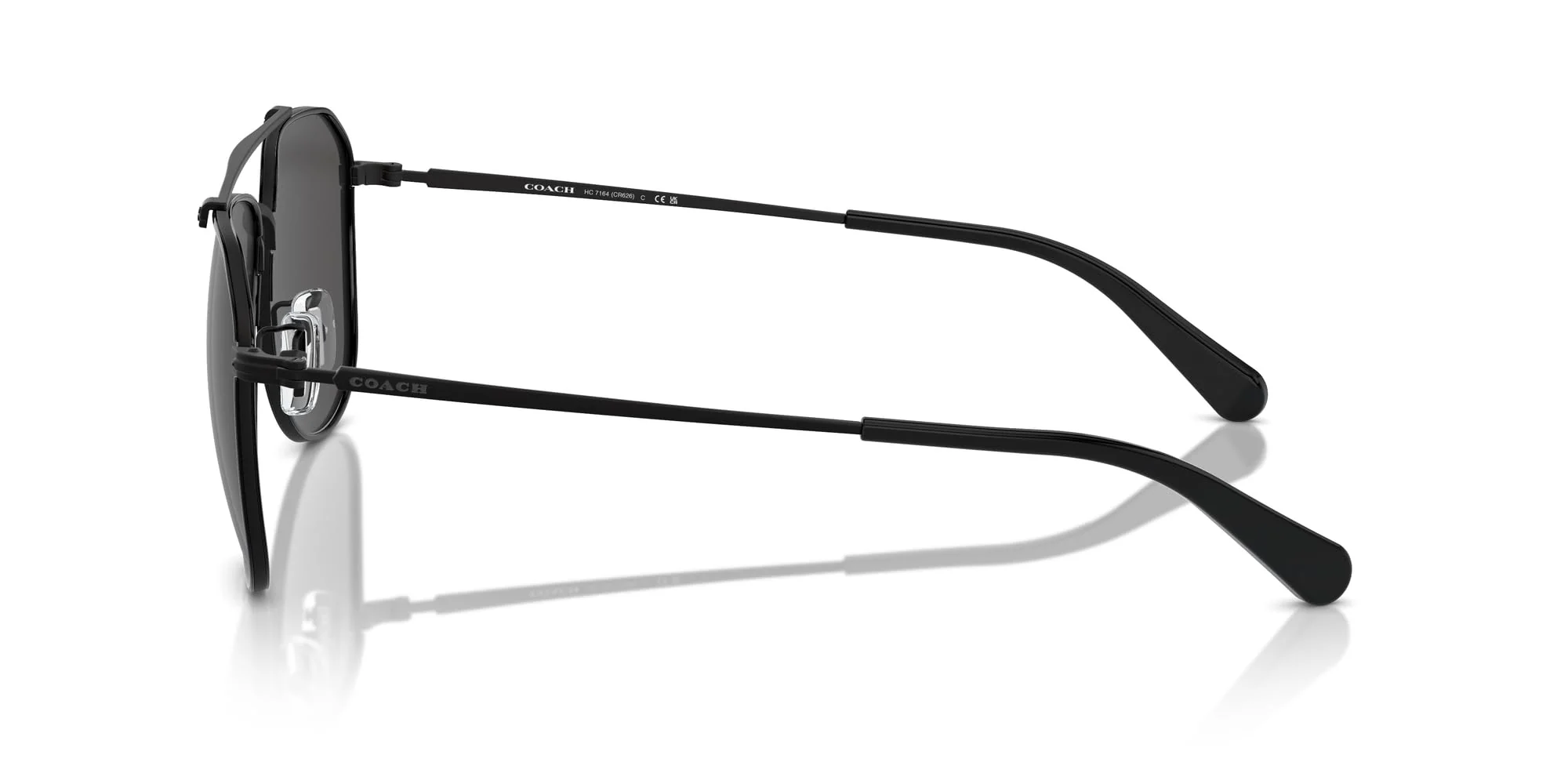 COACH Sunglasses HC 7164 934487 Cr626 Satin Black Grey Solid - Image 4
