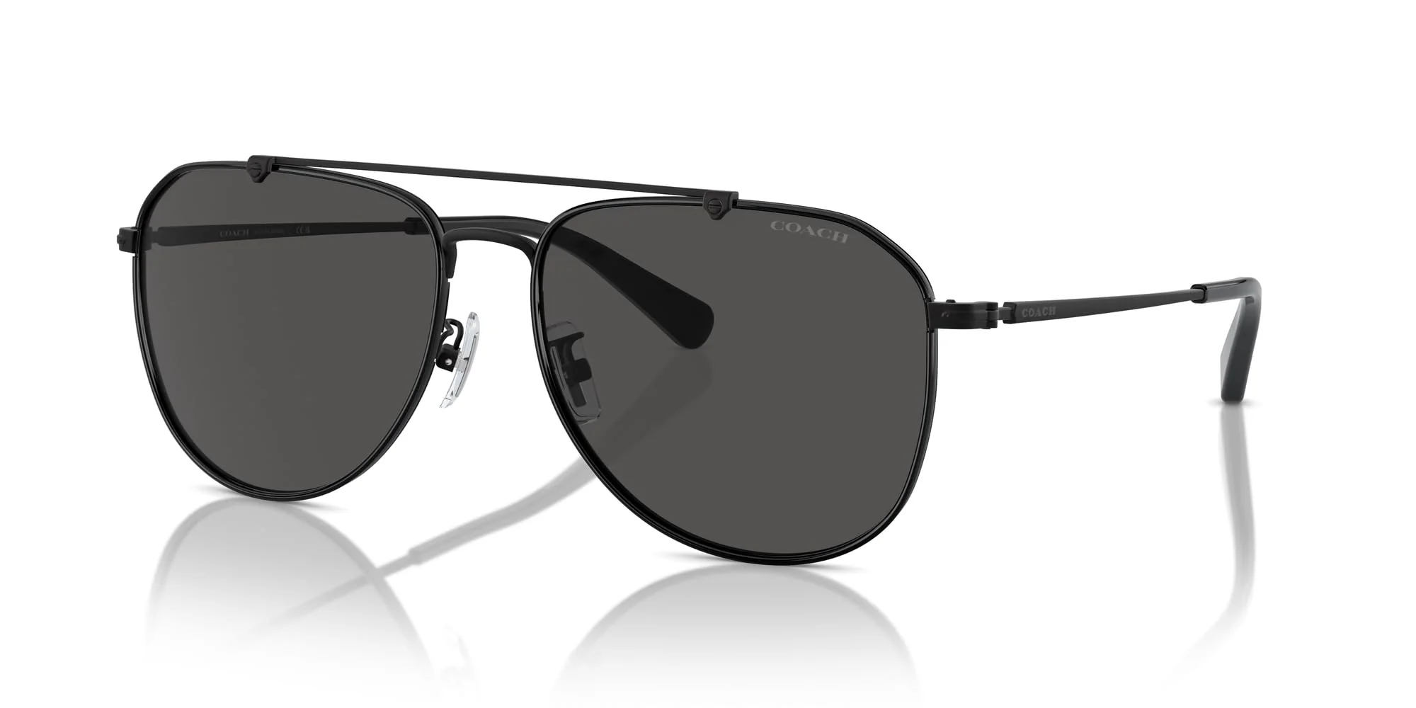COACH Sunglasses HC 7164 934487 Cr626 Satin Black Grey Solid - Image 5