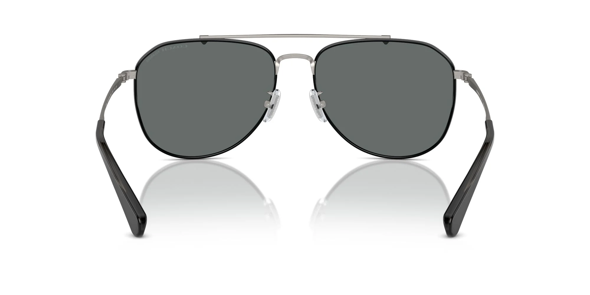 COACH Sunglasses HC 7164 936881 Satin Gunmetal/Black Grey Solid Polar Policarb - Image 5