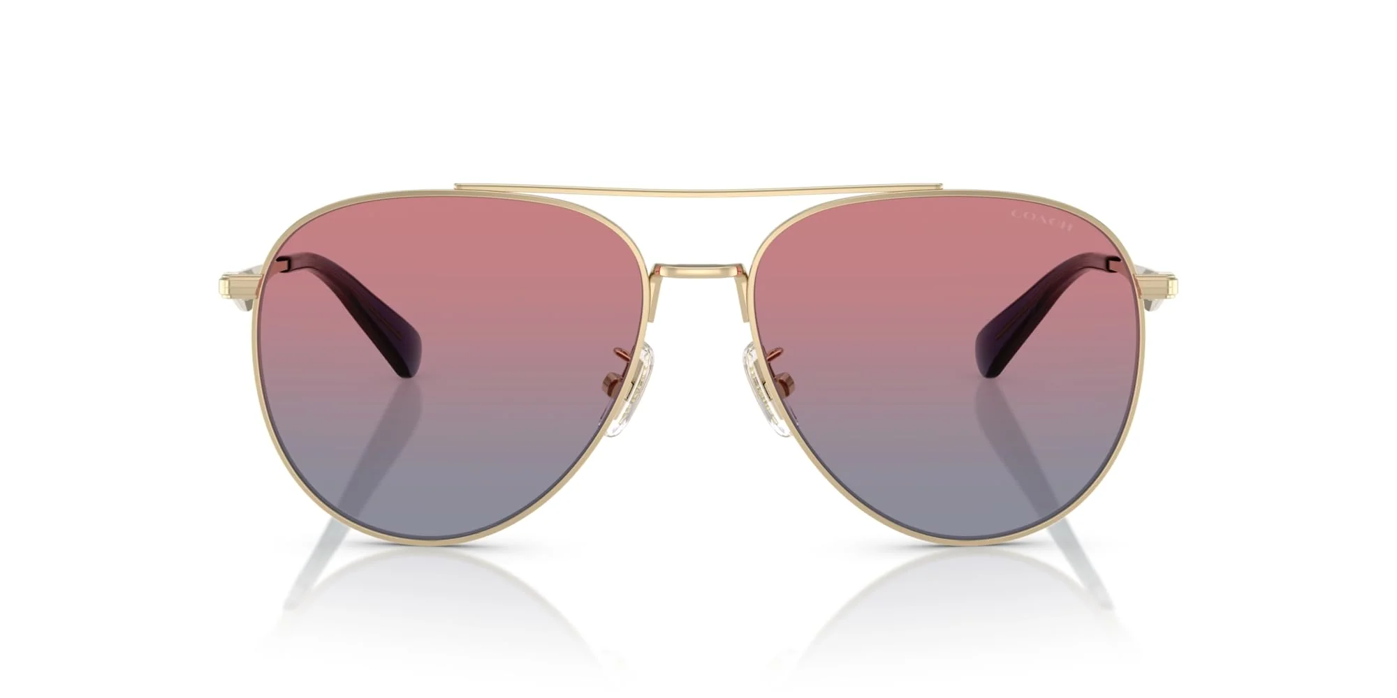 COACH Sunglasses HC 7169 90050Q Shiny Light Gold/Blue Saddle Gradient Polyamid
