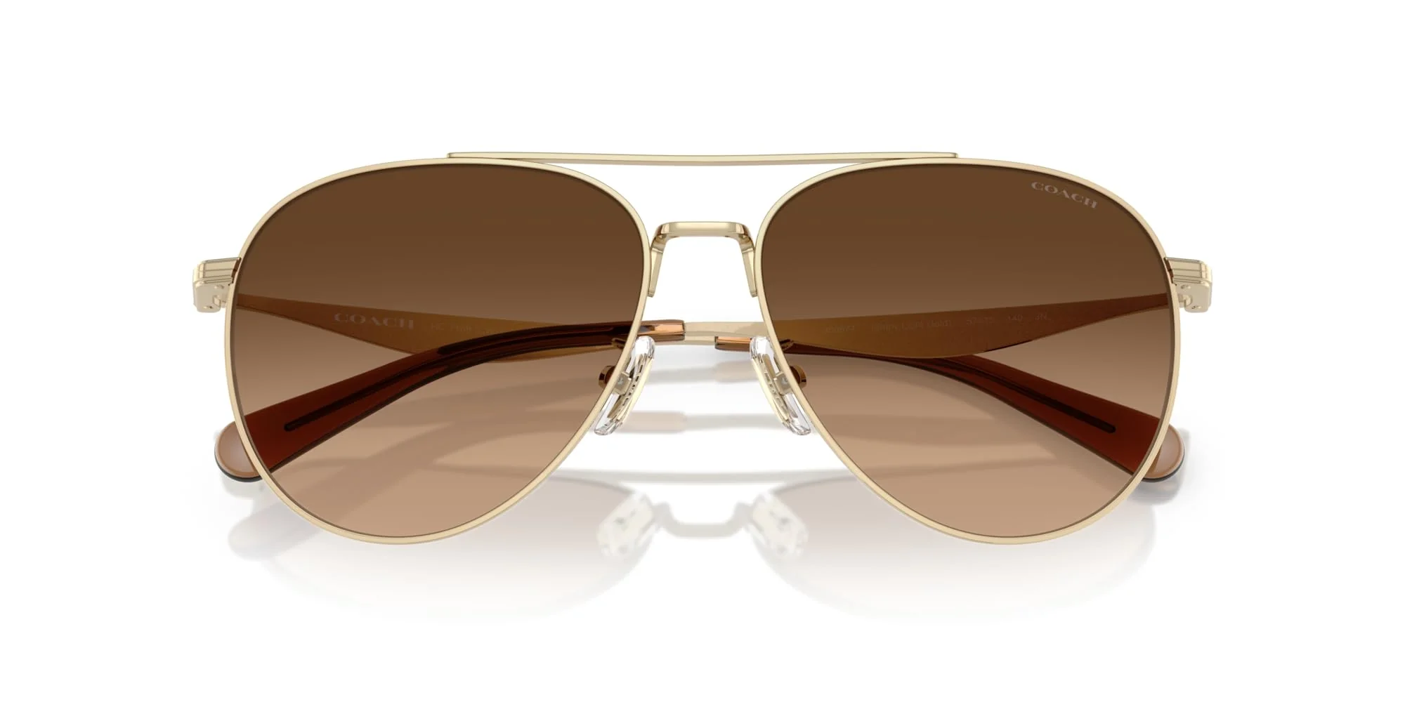 COACH Sunglasses HC 7169 900574 Shiny Light Gold/Brown Gradient Polyamide Stan - Image 2