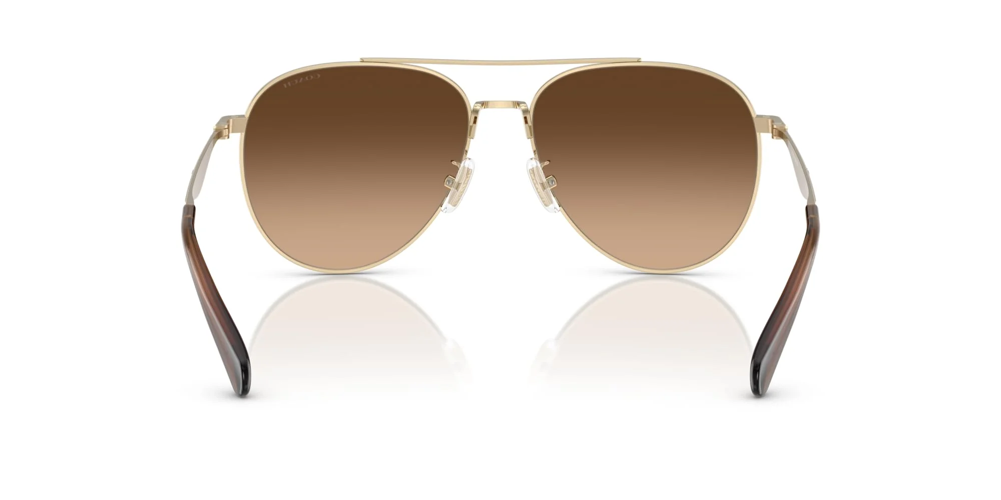 COACH Sunglasses HC 7169 900574 Shiny Light Gold/Brown Gradient Polyamide Stan - Image 3