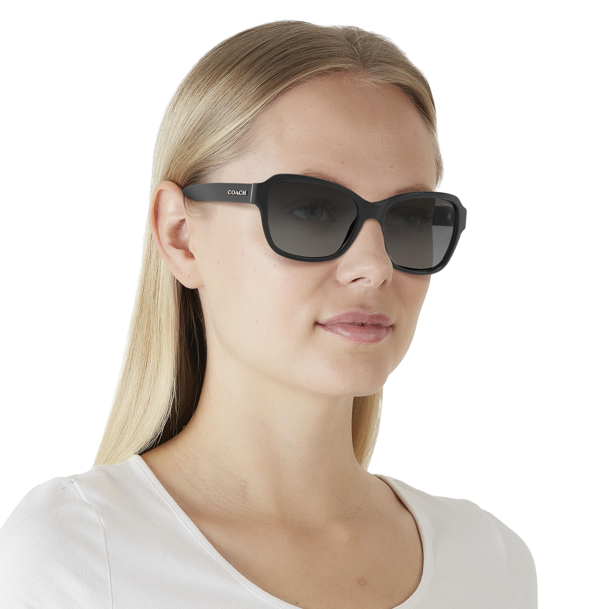 Coach Sunglasses HC 8232 551011 L1010 Black Dark Grey Gradient - Image 3