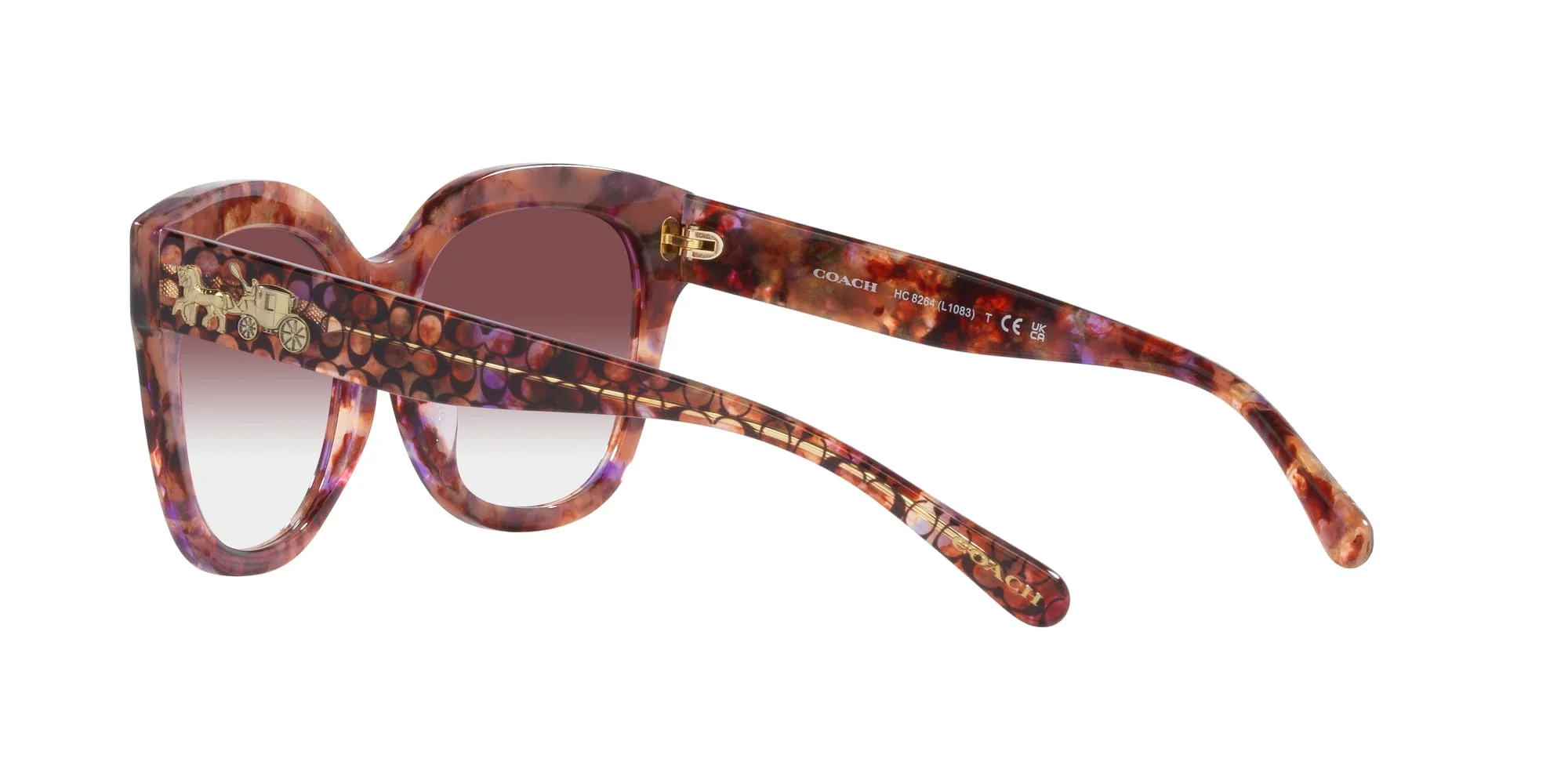 COACH Sunglasses HC 8264 57398H L1083 Petal Tortoise Purple Cl - Image 3