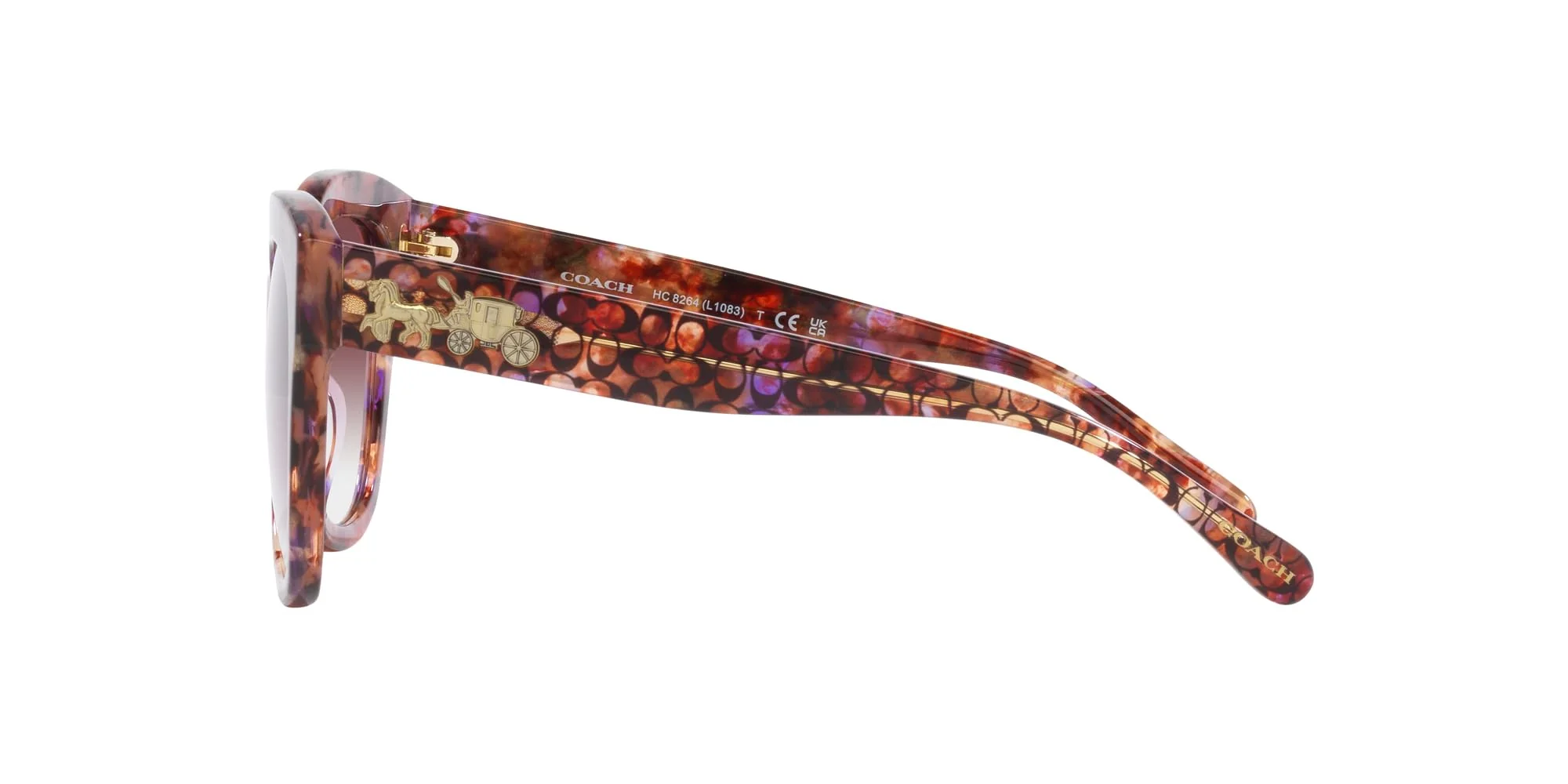 COACH Sunglasses HC 8264 57398H L1083 Petal Tortoise Purple Cl - Image 4