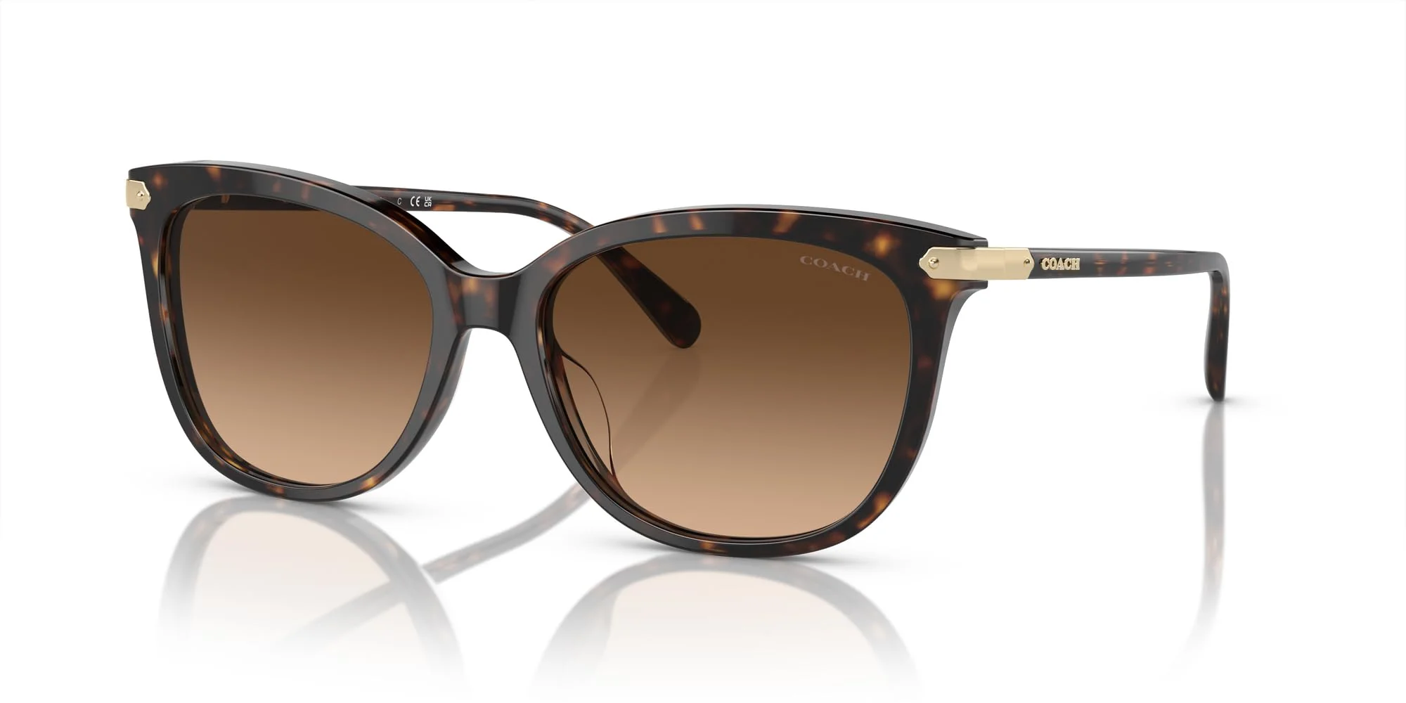 COACH Sunglasses HC 8378 U 512074 Cl926 Dark Tortoise Brown Grad - Image 6