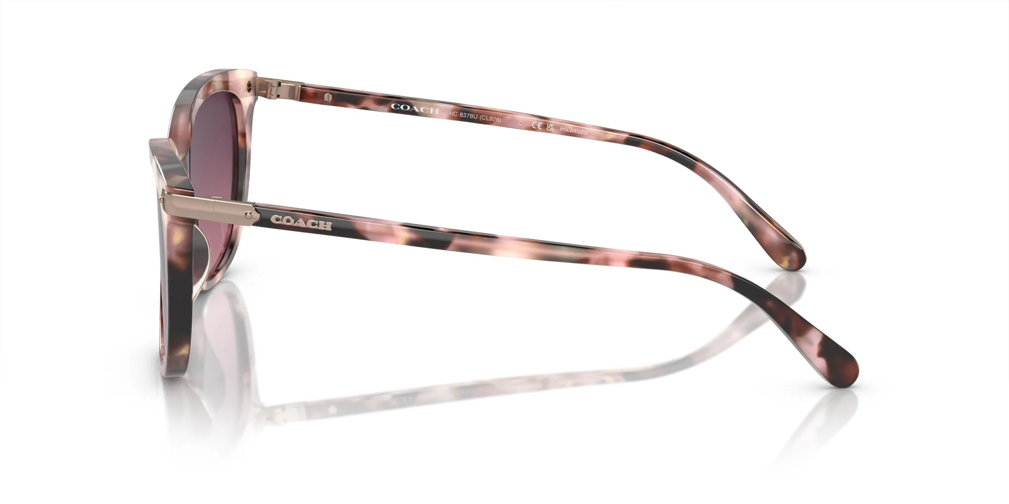 COACH Sunglasses HC 8378 U 5528F4 Cl926 Rose Pearl Tortoise Burg - Image 5