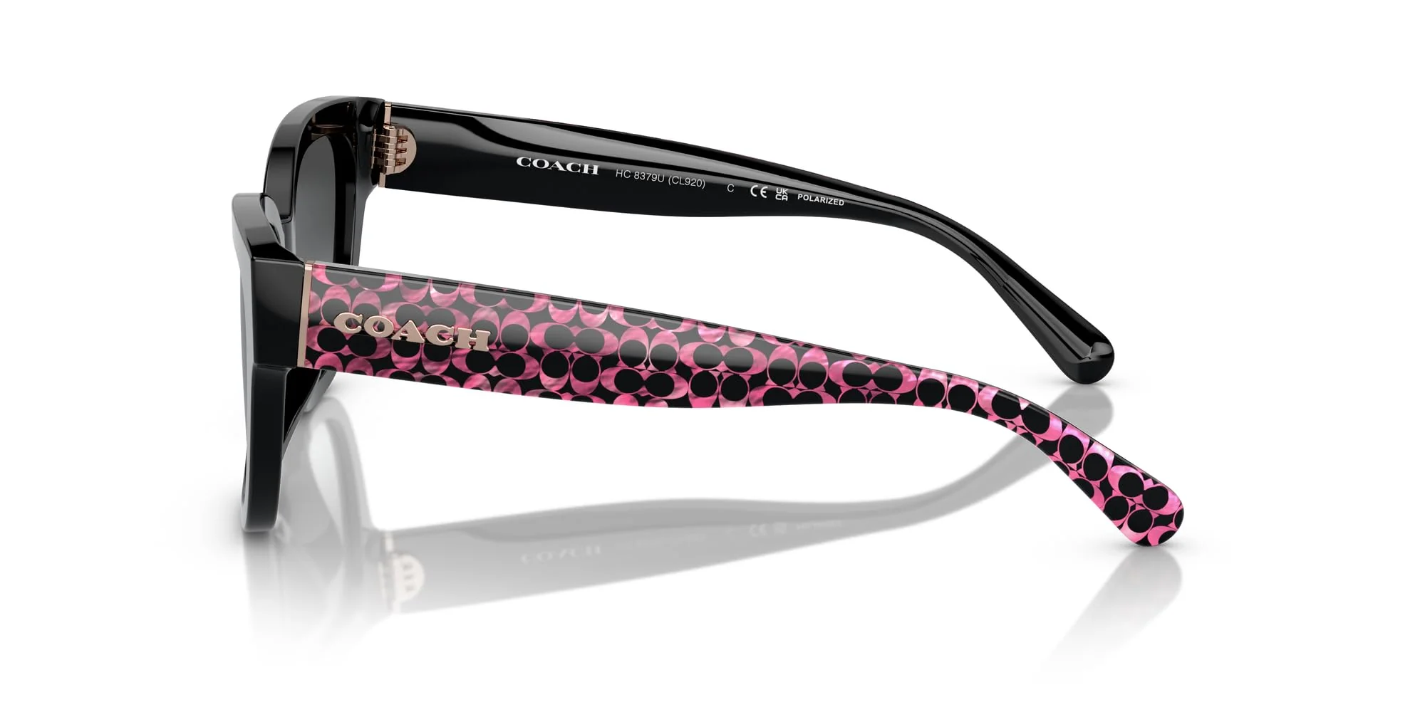 COACH Sunglasses HC 8379 U 5002T3 Cl920 Black Grey Gradient Pola - Image 5