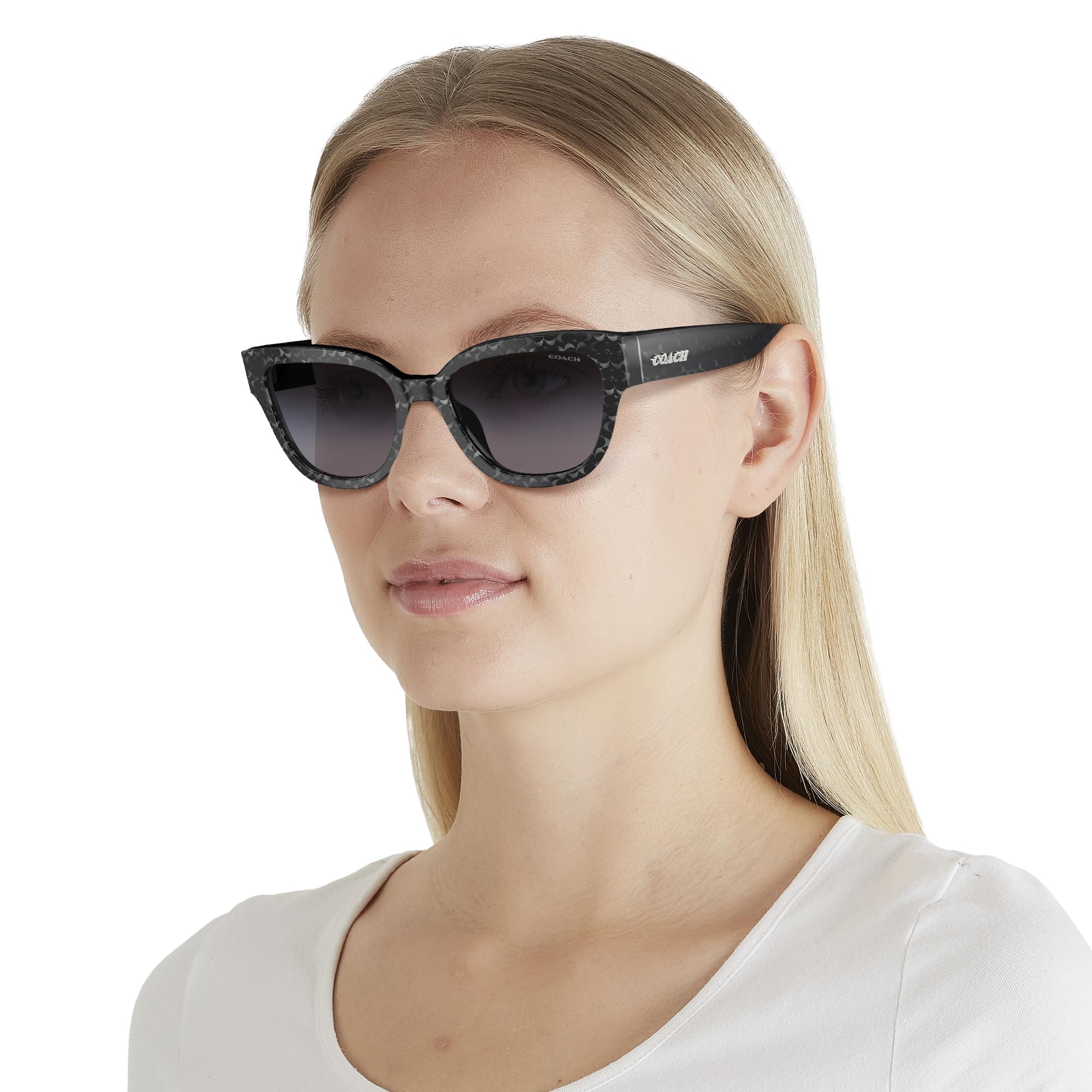 COACH Sunglasses HC 8379 U 55208G Cl920 Grey Pearl Signature C G - Image 2