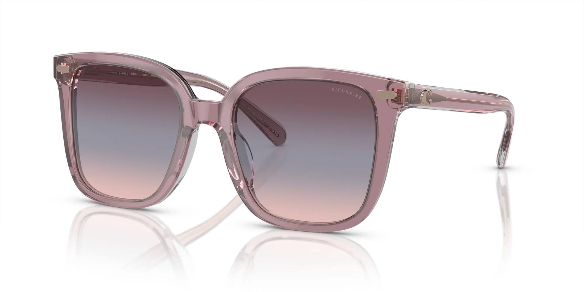 COACH Sunglasses HC 8381 U 57820J Cl918 Transparent Rose/Blush - Image 6