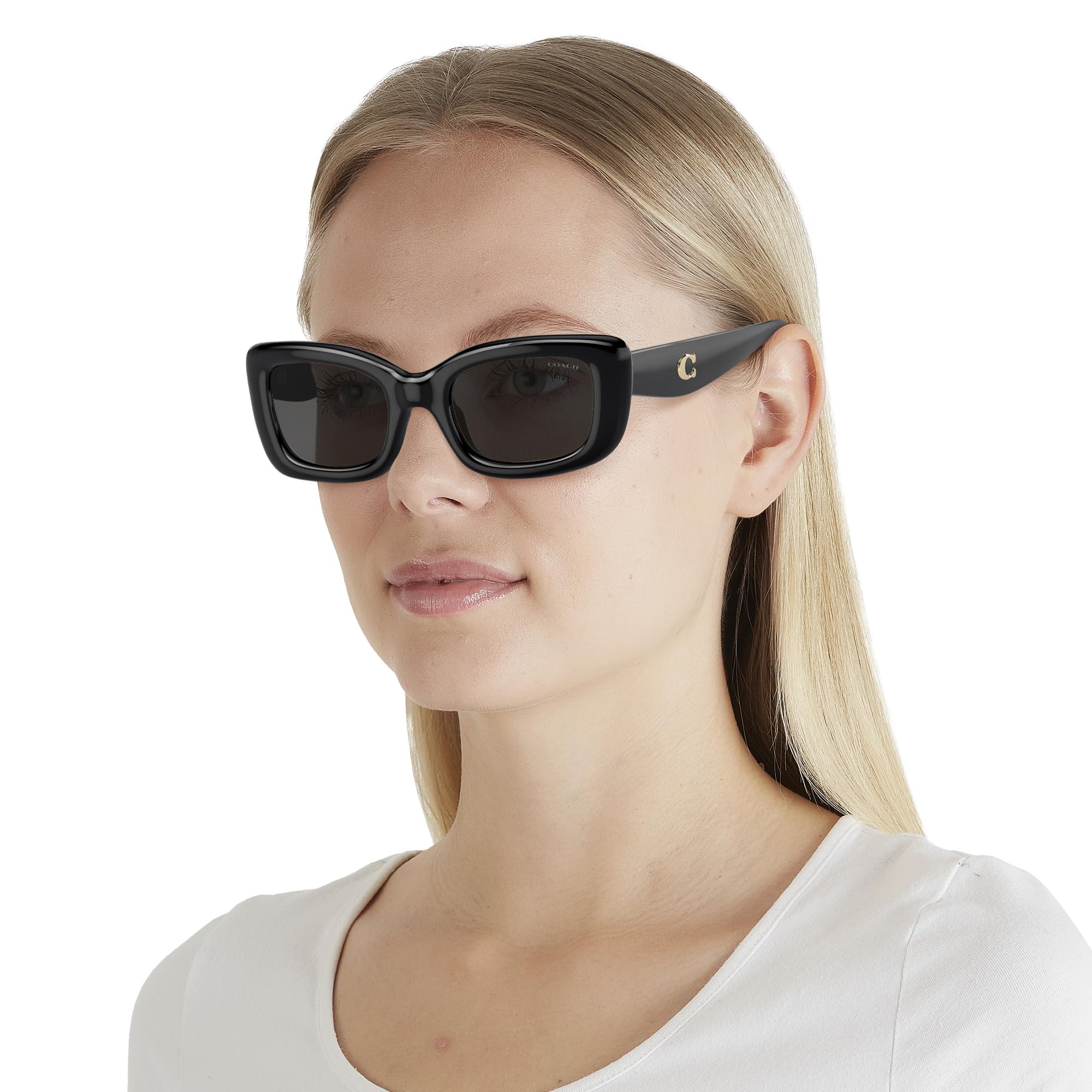 COACH Sunglasses HC 8390 U 500287 Cr610 Black Grey Solid - Image 2