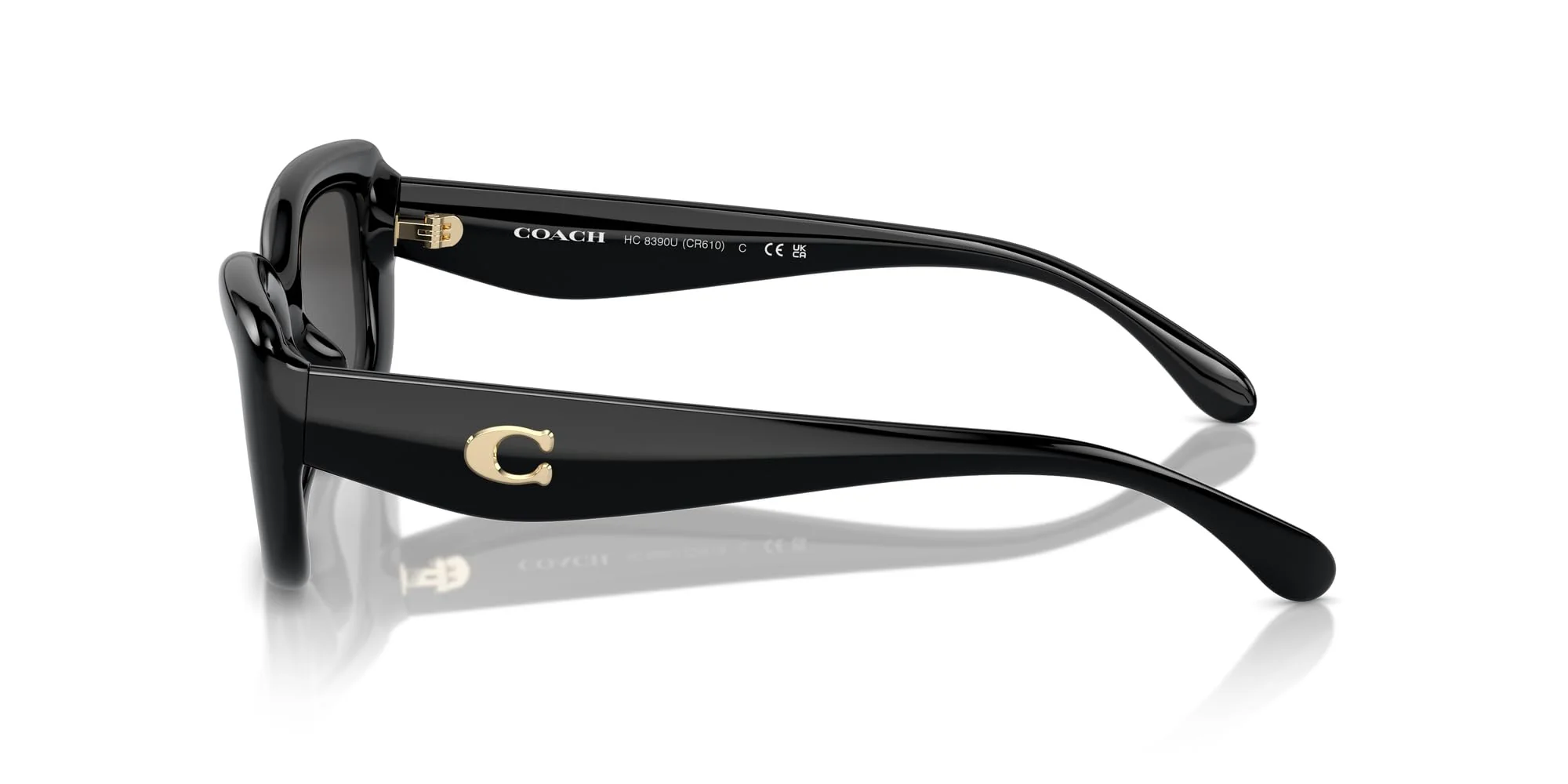 COACH Sunglasses HC 8390 U 500287 Cr610 Black Grey Solid - Image 5