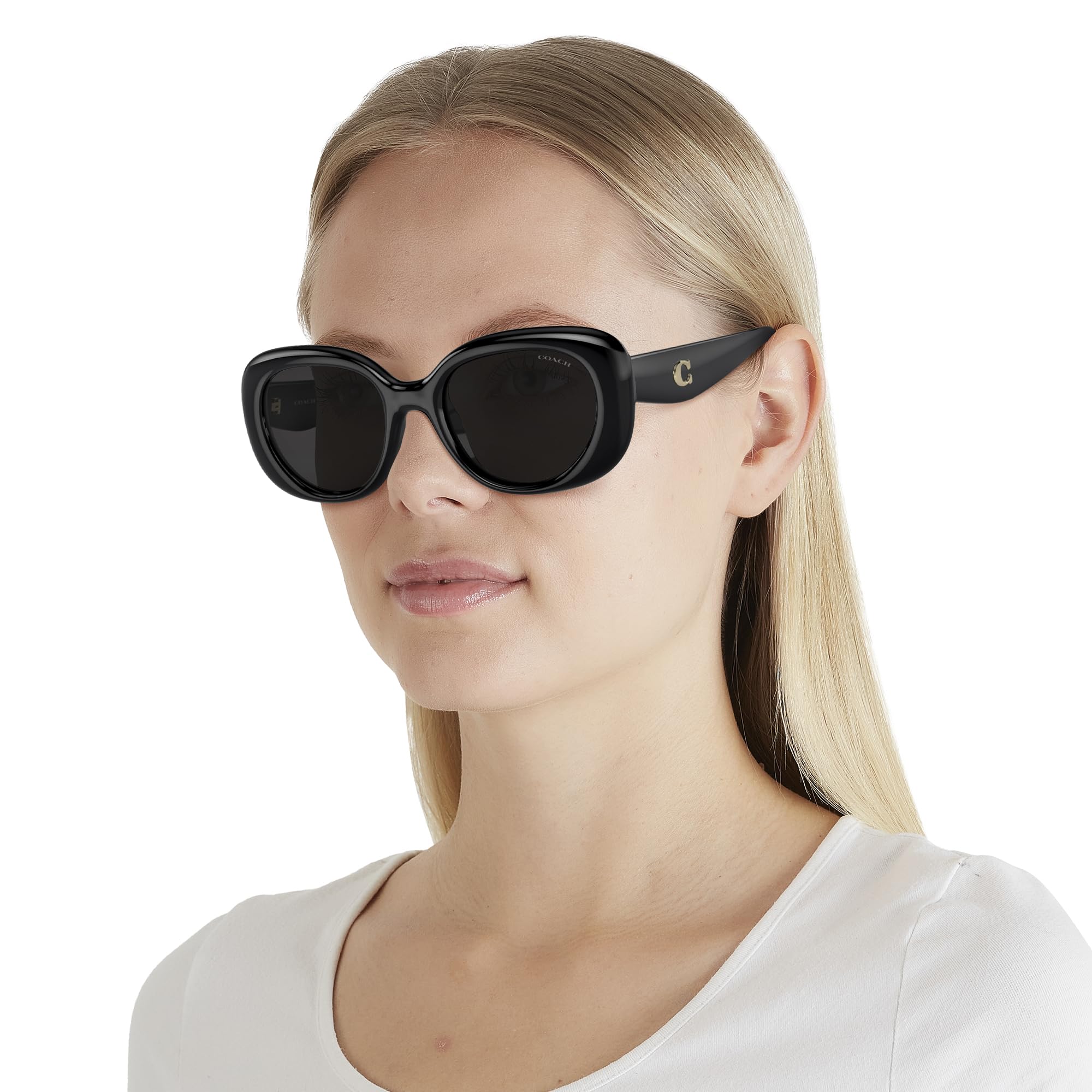 COACH Sunglasses HC 8391 U 500287 Cr609 Black Grey Solid - Image 2