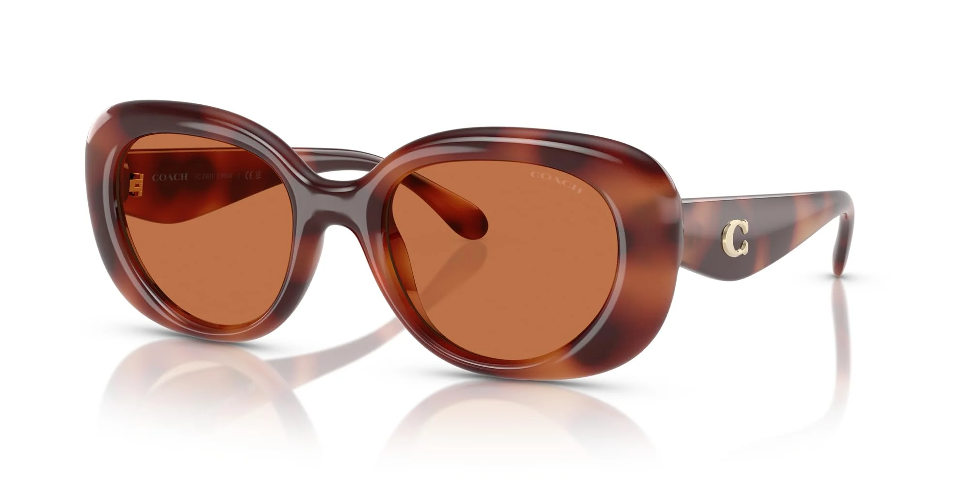 COACH Sunglasses HC 8391 U 577473 Caramel Tortoise/Brown Solid Polyamide Stand - Image 6